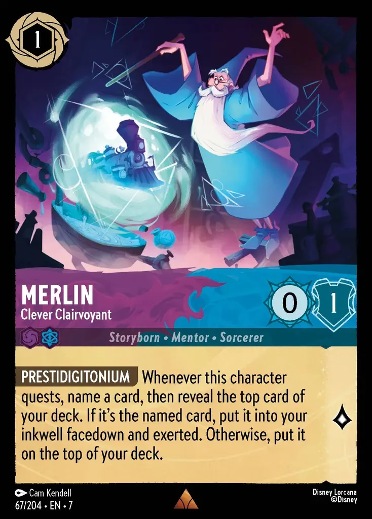 2025 Archazia's Island Merlin - Clever Clairvoyant #67 Rare card image