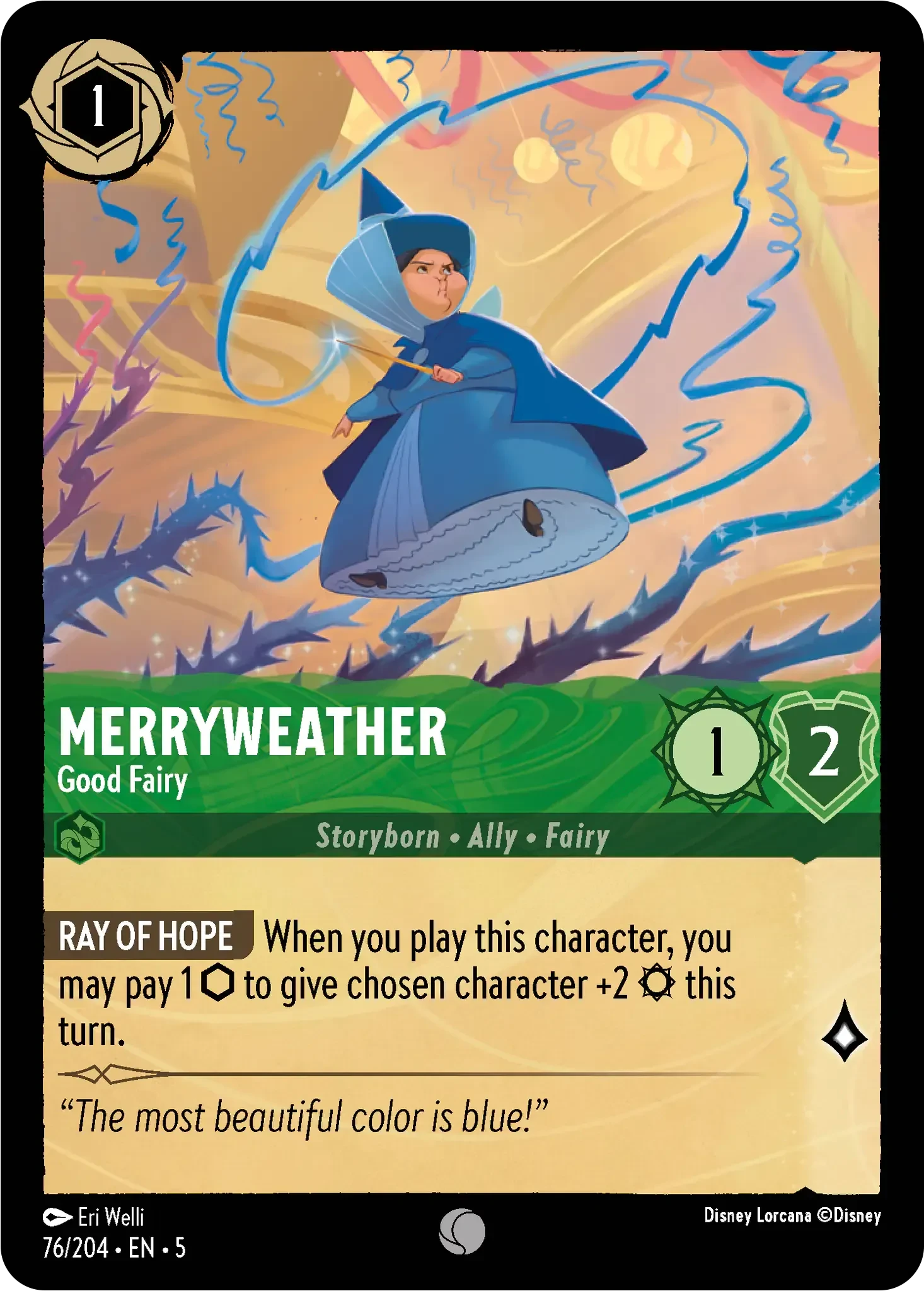 2024 Shimmering Skies Merryweather - Good Fairy Common #76 Common card image
