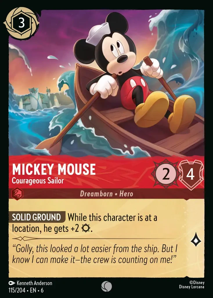 2024 Azurite Sea Mickey Mouse - Courageous Sailor #115 Common card image