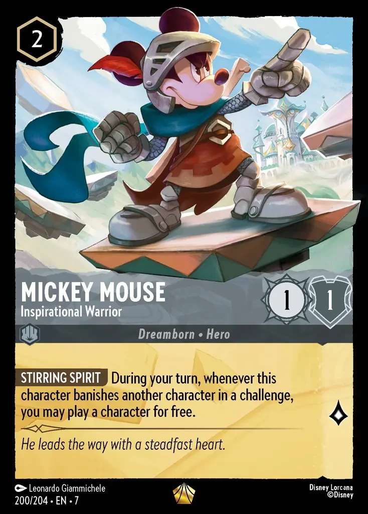 2025 Archazia's Island Mickey Mouse - Inspirational Warrior #200 Legendary card image