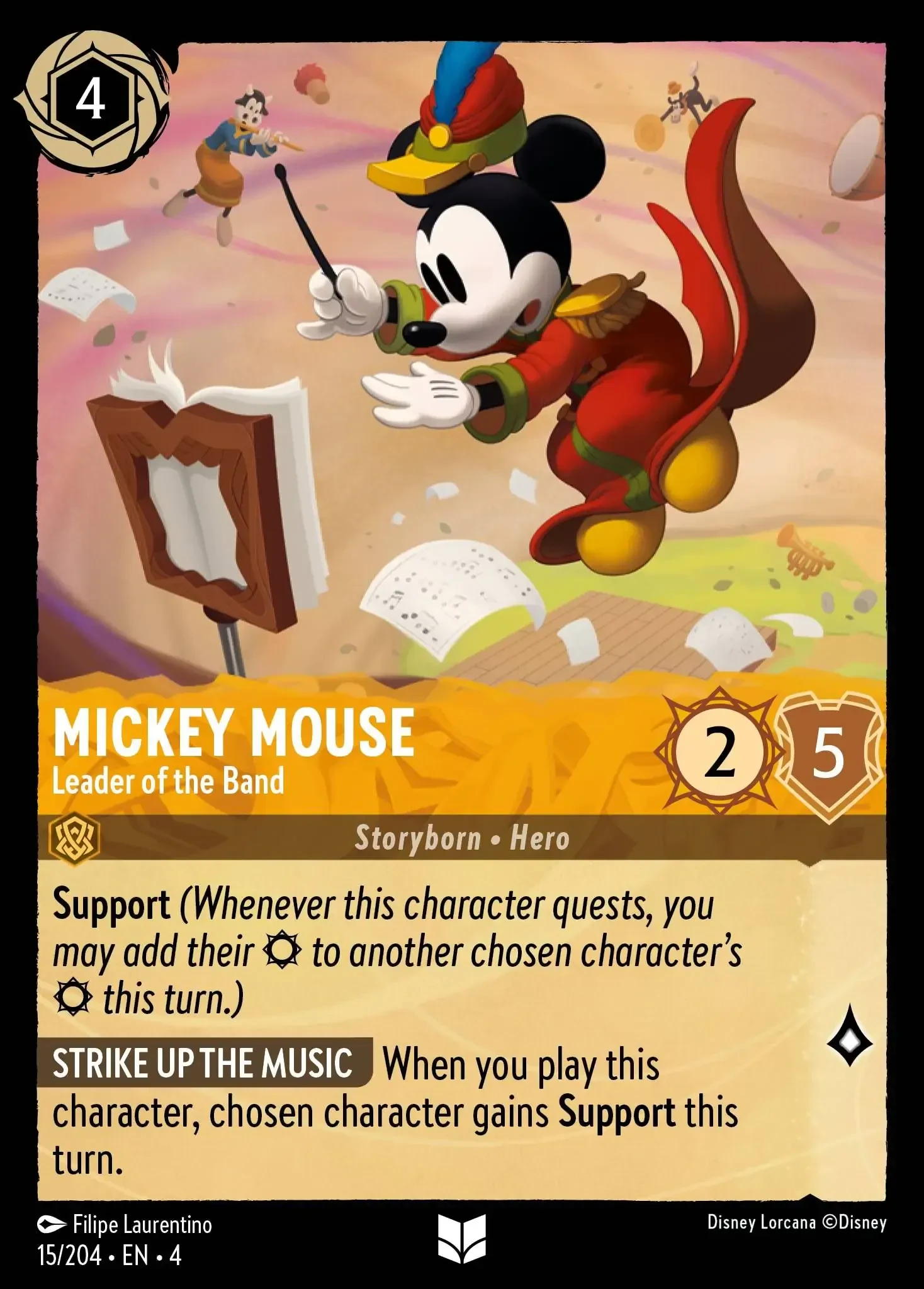 2024 Ursula's Return Mickey Mouse - Leader of the Band [Foil] Uncommon #15 Uncommon card image