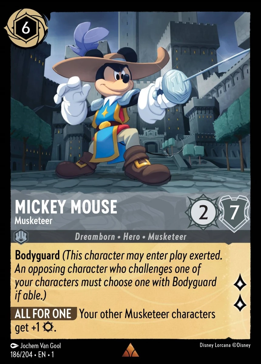 2023 The First Chapter Mickey Mouse - Musketeer #186 Rare card image