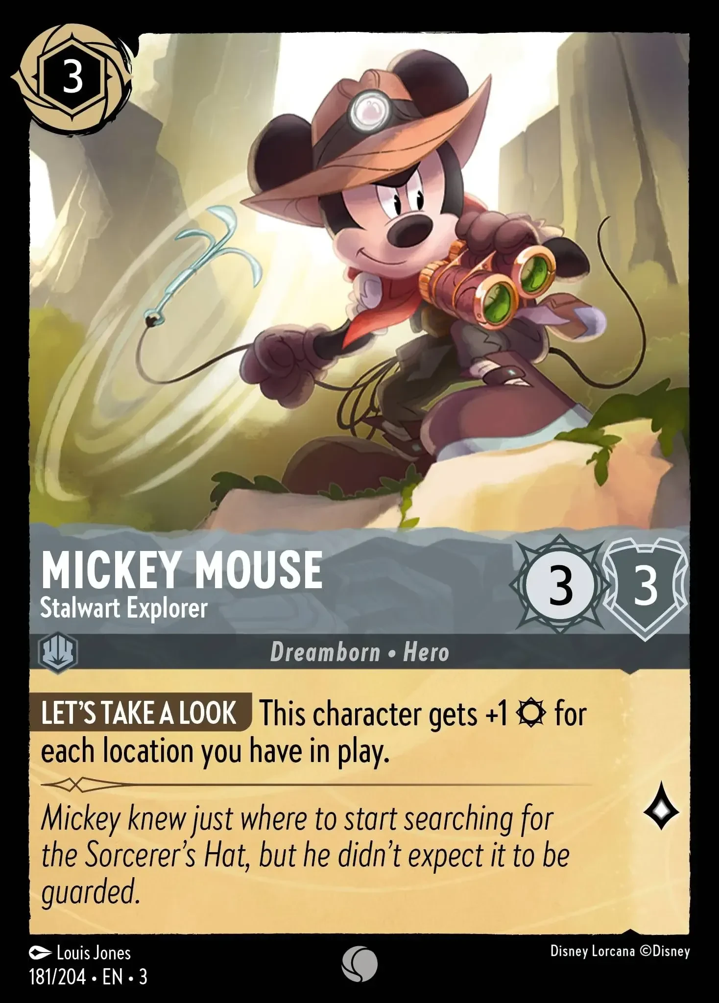 2024 Into the Inklands Mickey Mouse - Stalwart Explorer #181 Common card image