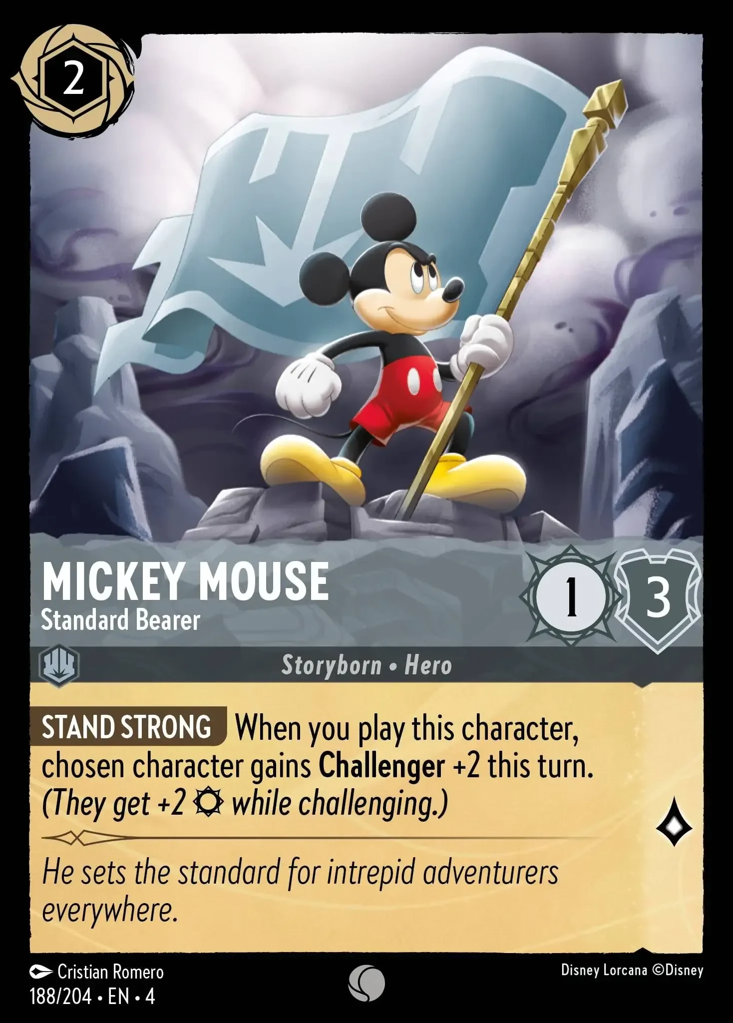 2024 Ursula's Return Mickey Mouse - Standard Bearer Common #188 Common card image