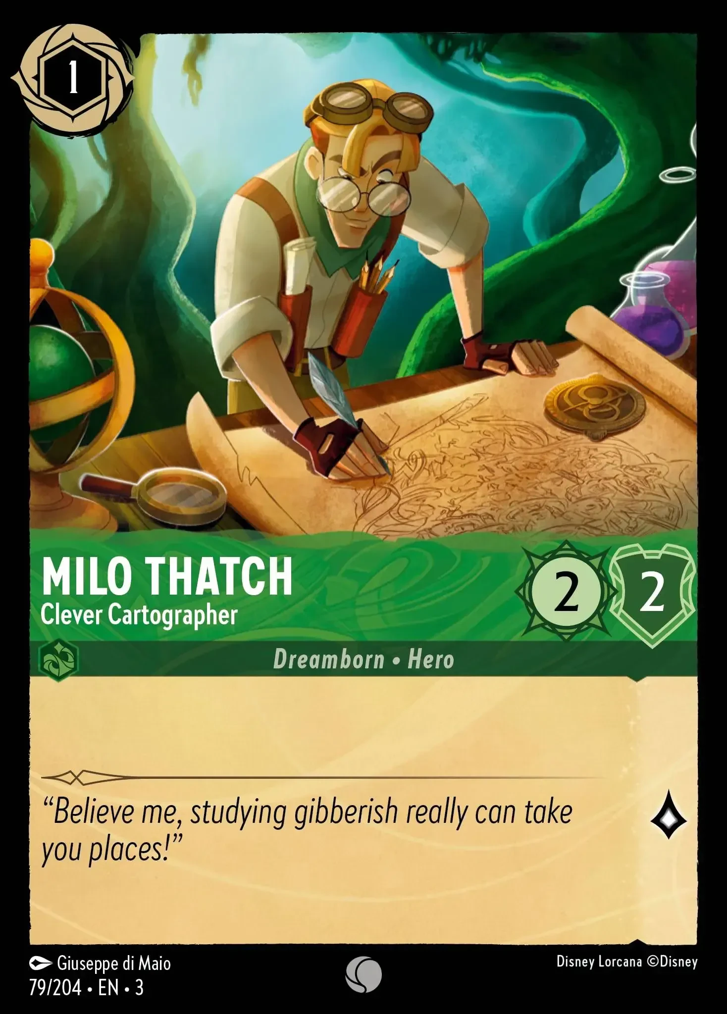 2024 Into the Inklands Milo Thatch - Clever Cartographer #79 Common card image