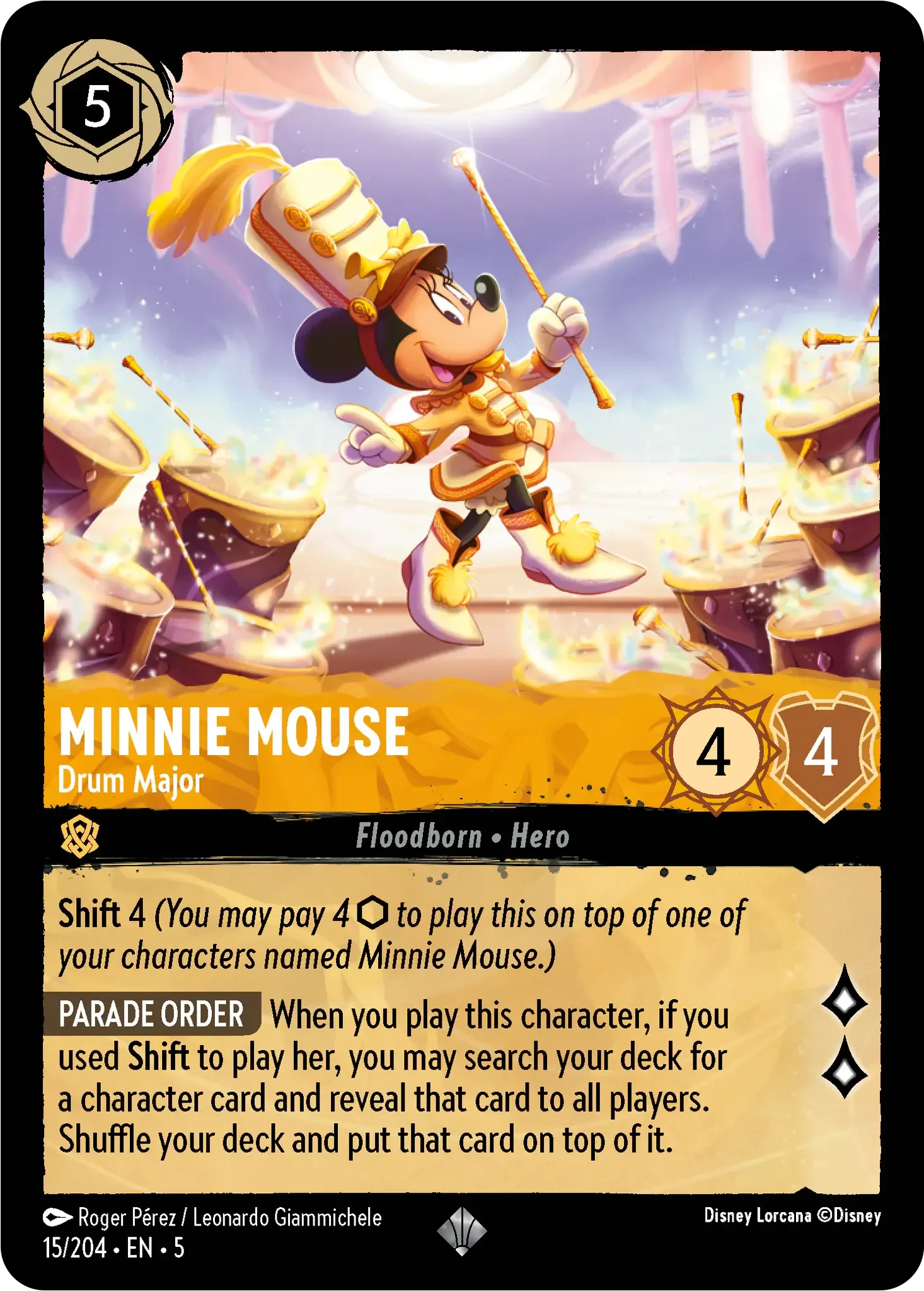 2024 Shimmering Skies Minnie Mouse - Drum Major Super Rare #15 Super Rare card image