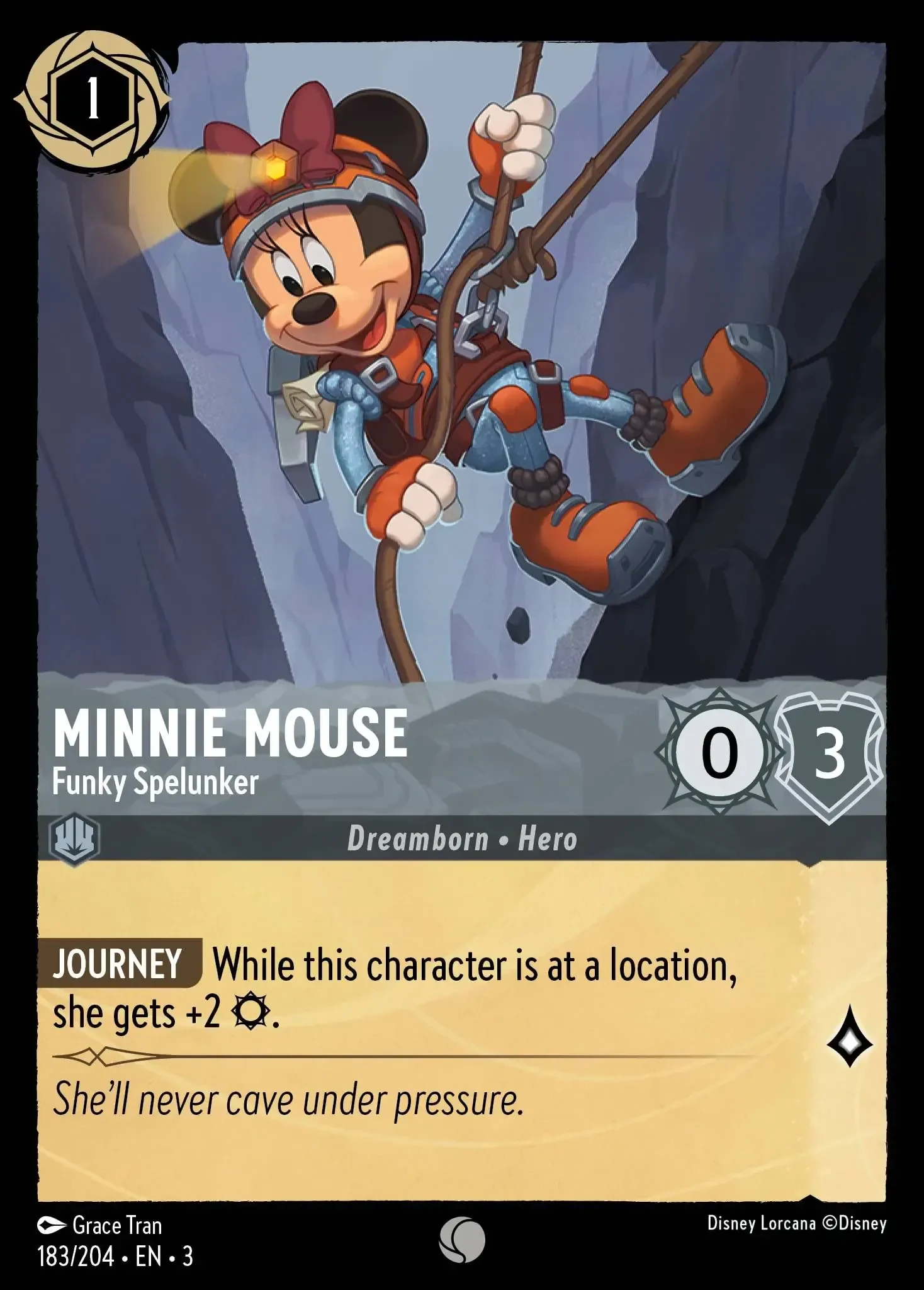 2024 Into the Inklands Minnie Mouse - Funky Spelunker #183 Common card image