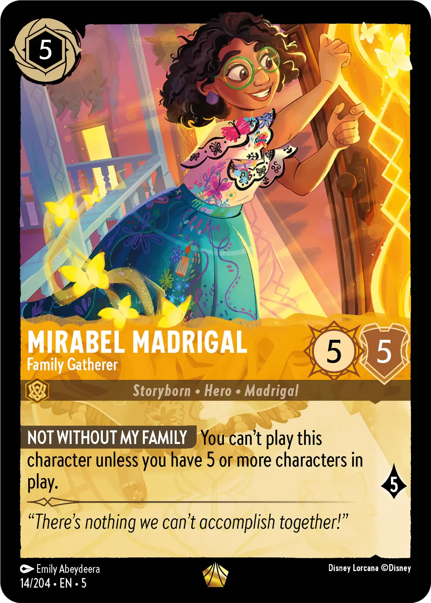 2024 Shimmering Skies Mirabel Madrigal - Family Gatherer Legendary #14 Legendary card image