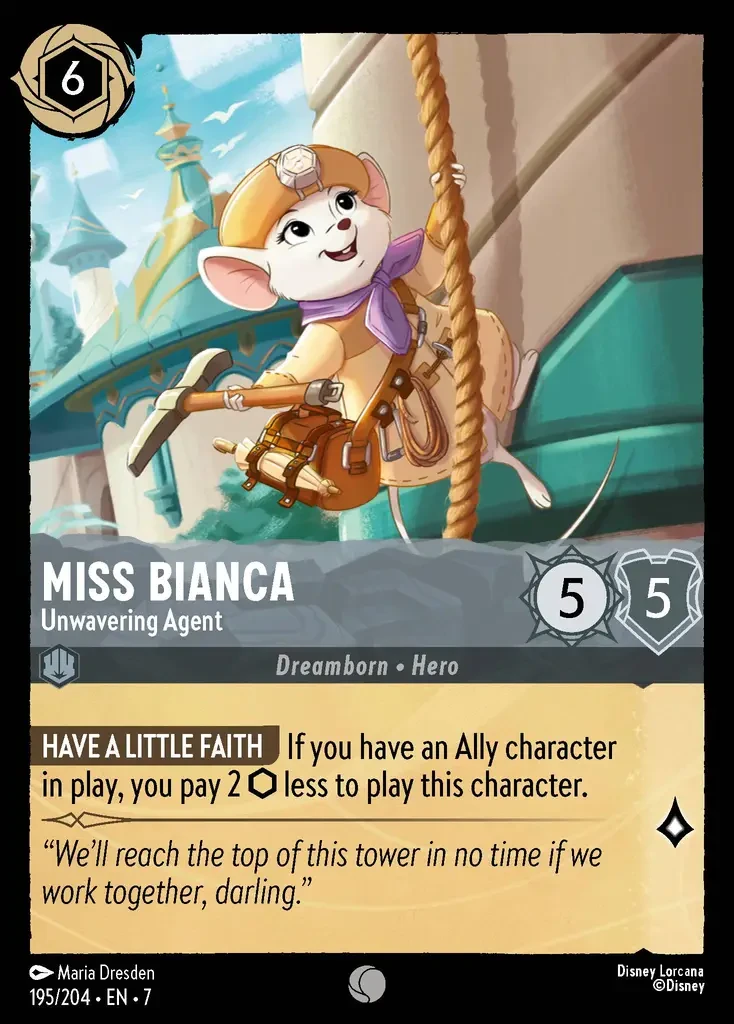 2025 Archazia's Island Miss Bianca - Unwavering Agent #195 Common card image