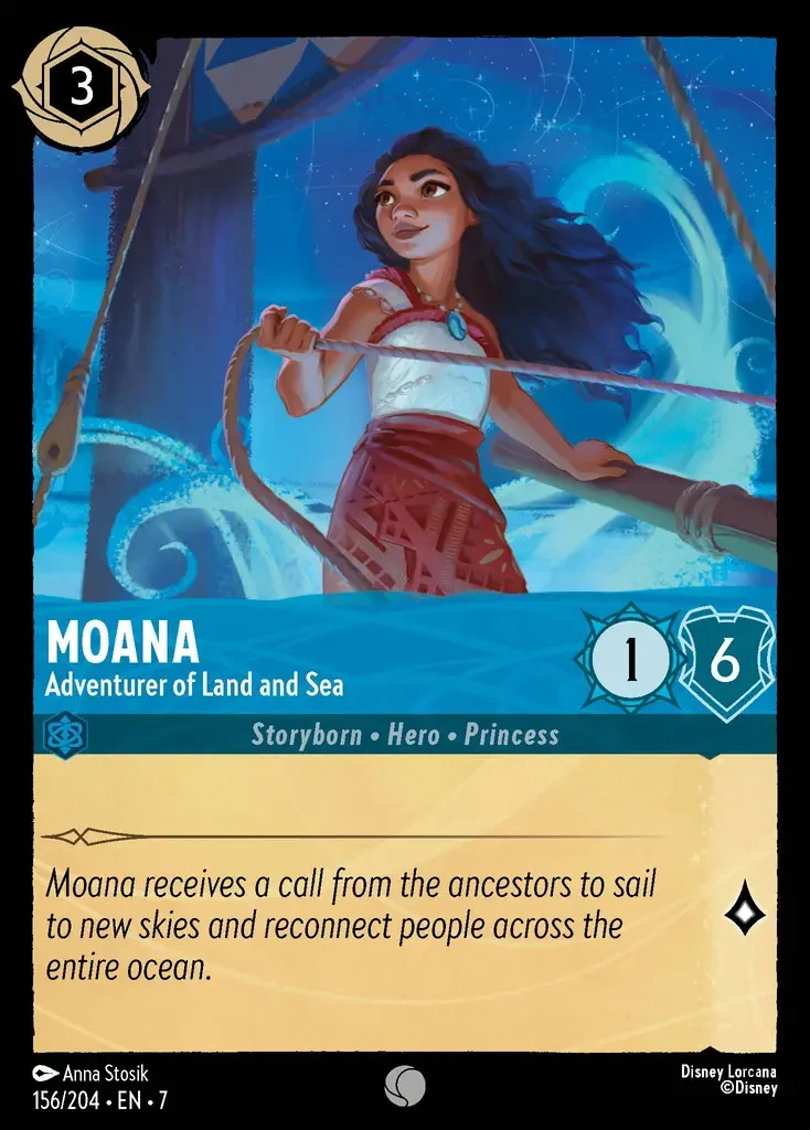 2025 Archazia's Island Moana - Adventurer of Land and Sea #156 Common card image
