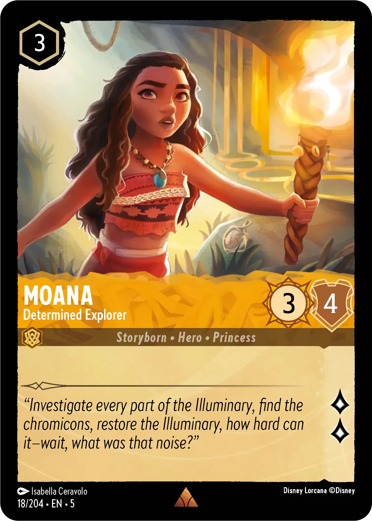 2024 Shimmering Skies Moana - Determined Explorer Common #18 Common card image