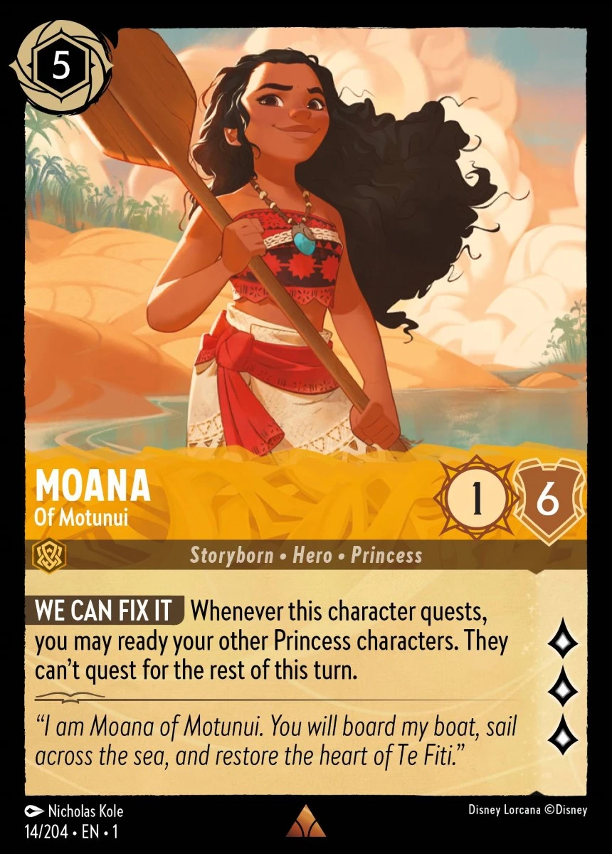 2023 The First Chapter Moana - Of Motunui #14 Rare card image