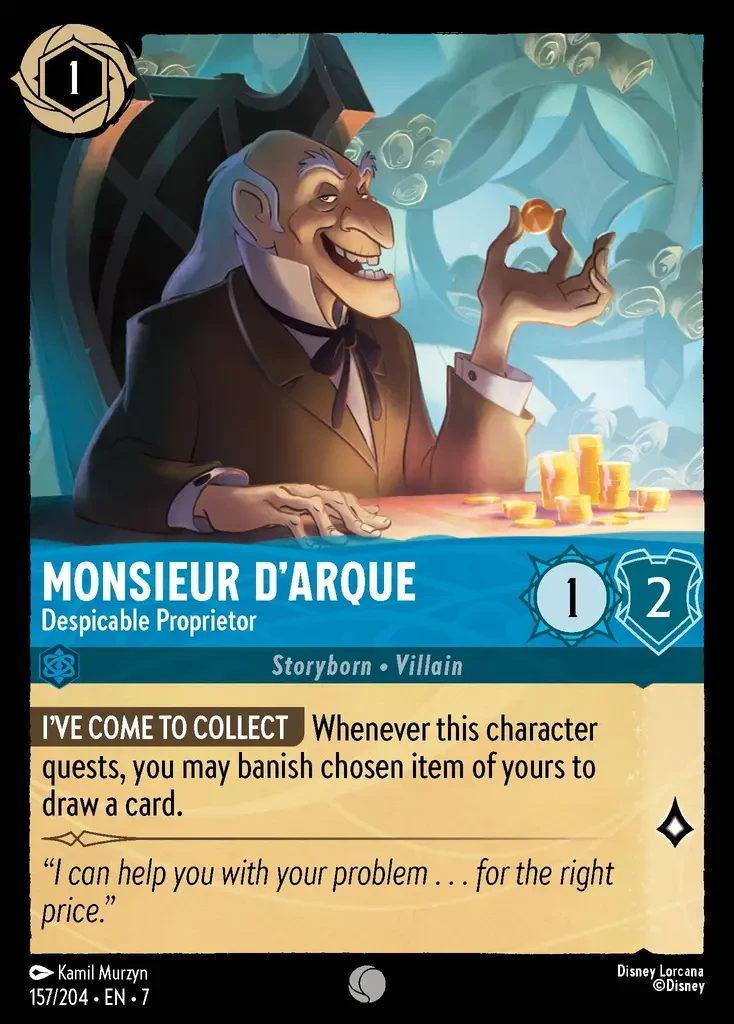 2025 Archazia's Island Monsieur D'Arque - Despicable Proprietor #157 Common card image