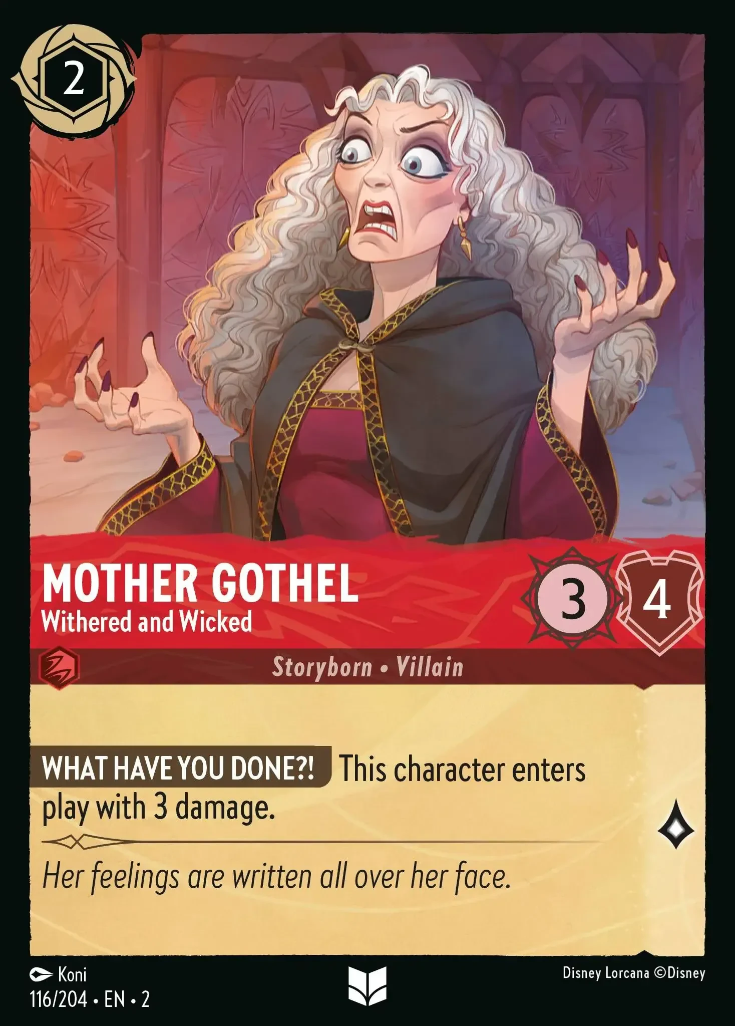 2023 Rise of The Floodborn Mother Gothel - Withered And Wicked #116 Uncommon card image