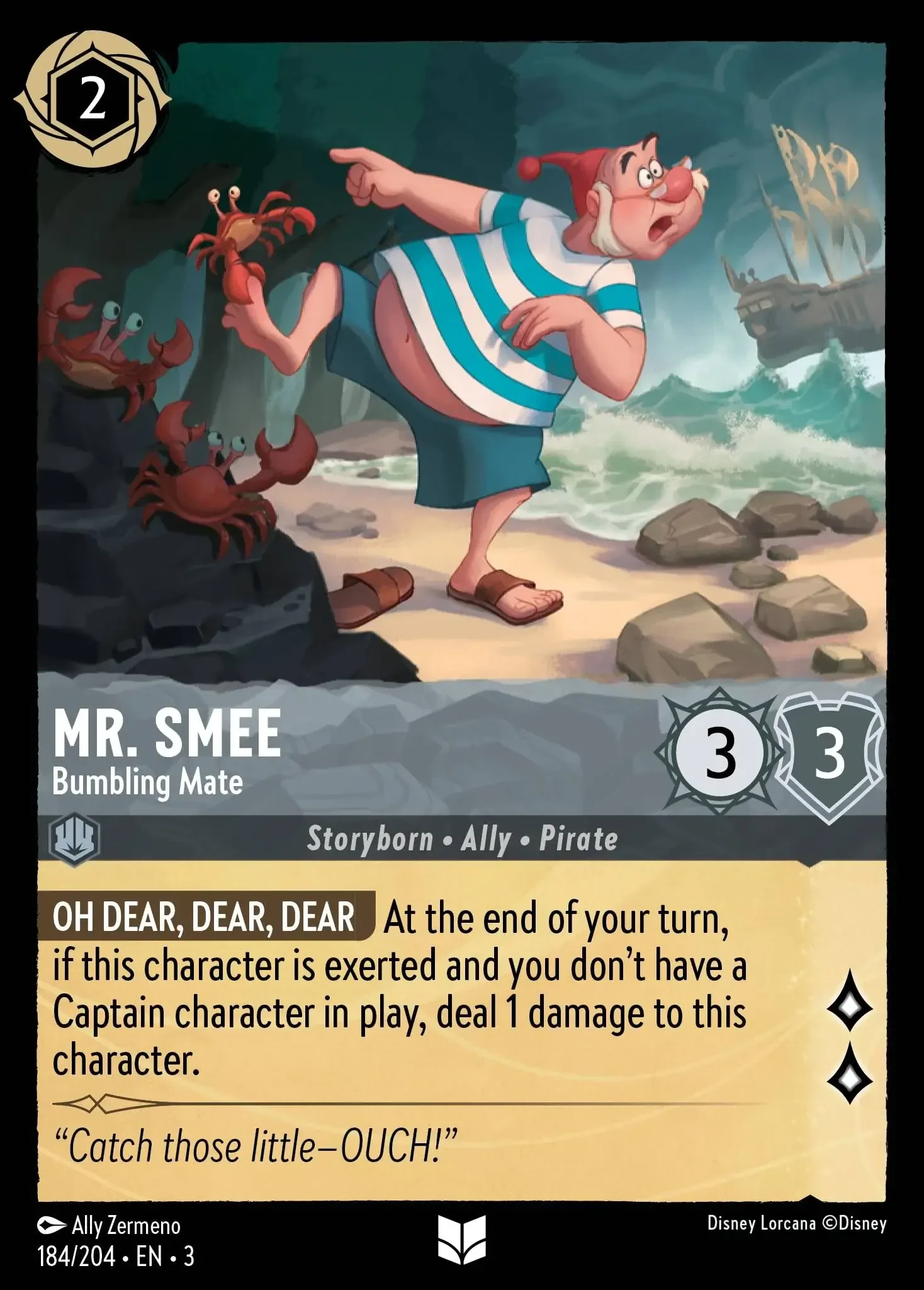 2024 Into the Inklands Mr. Smee - Bumbling Mate #184 Uncommon card image