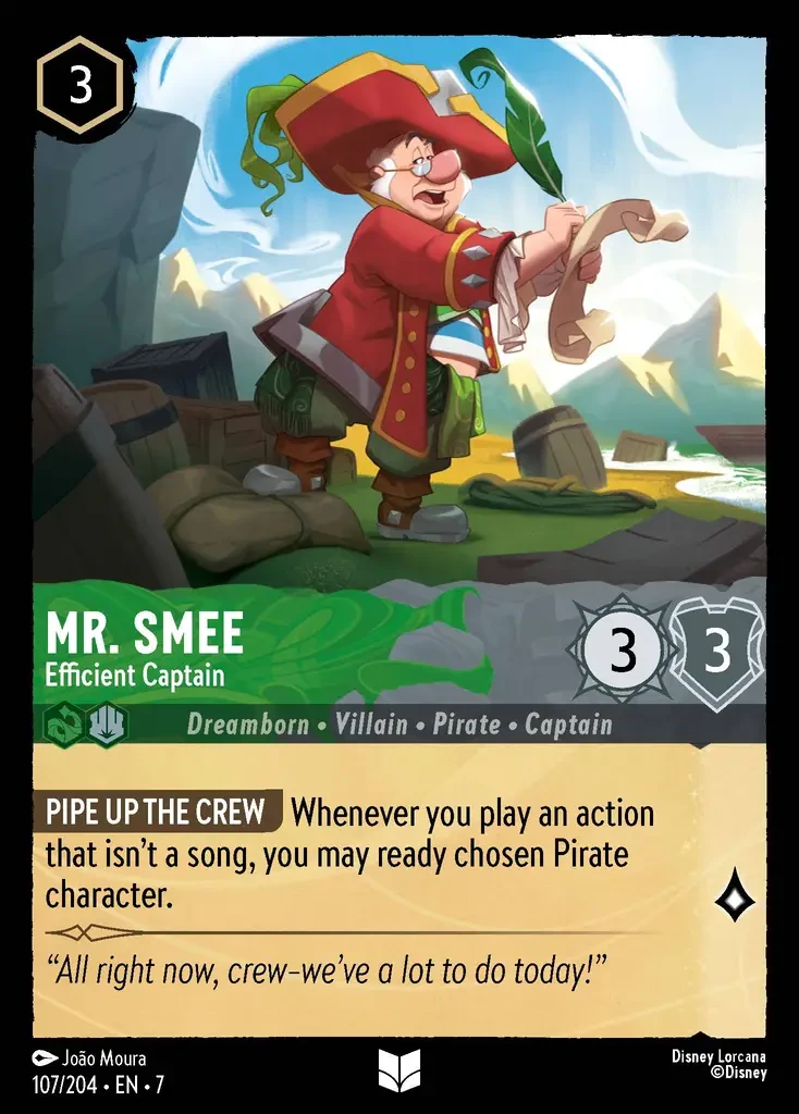 2025 Archazia's Island Mr. Smee - Efficient Captain #107 Uncommon card image