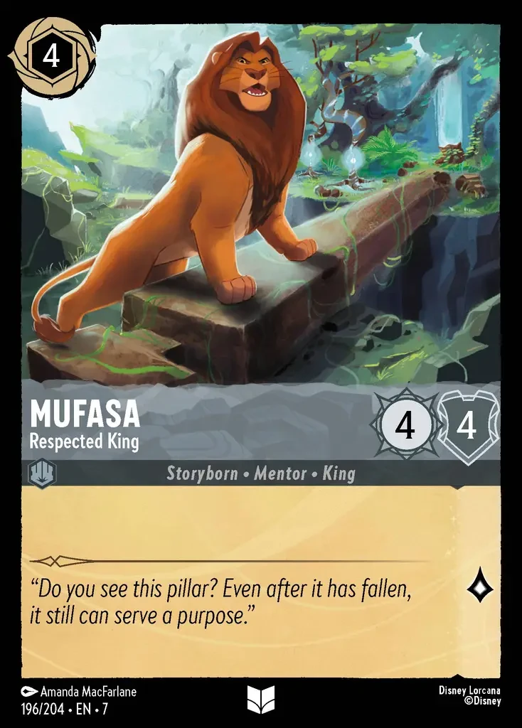 2025 Archazia's Island Mufasa - Respected King #196 Uncommon card image
