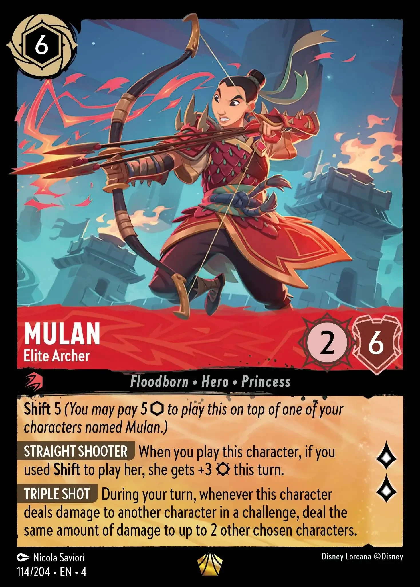 2024 Ursula's Return Mulan - Elite Archer #114 Legendary card image
