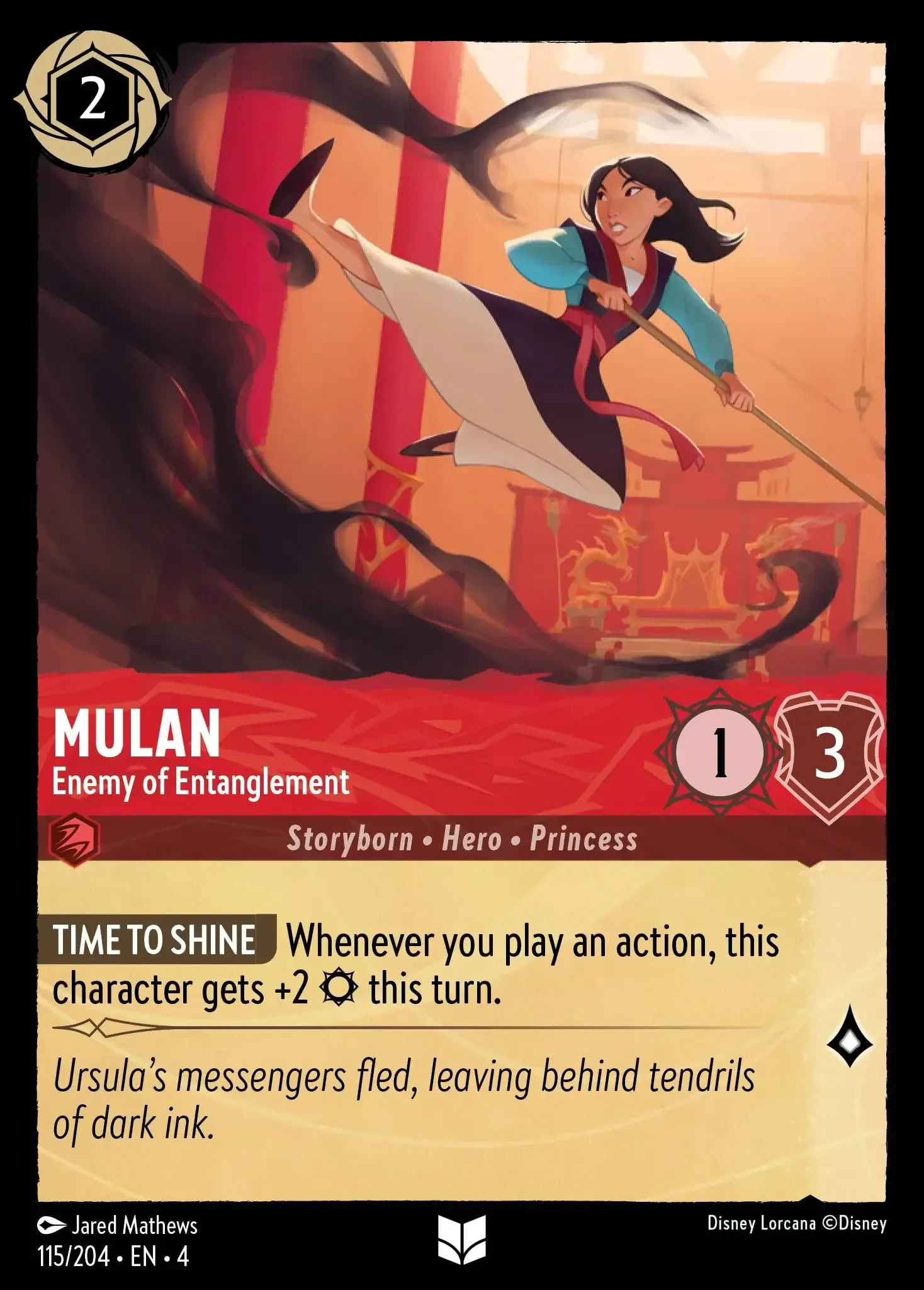 2024 Ursula's Return Mulan - Enemy of Entanglement #115 Uncommon card image