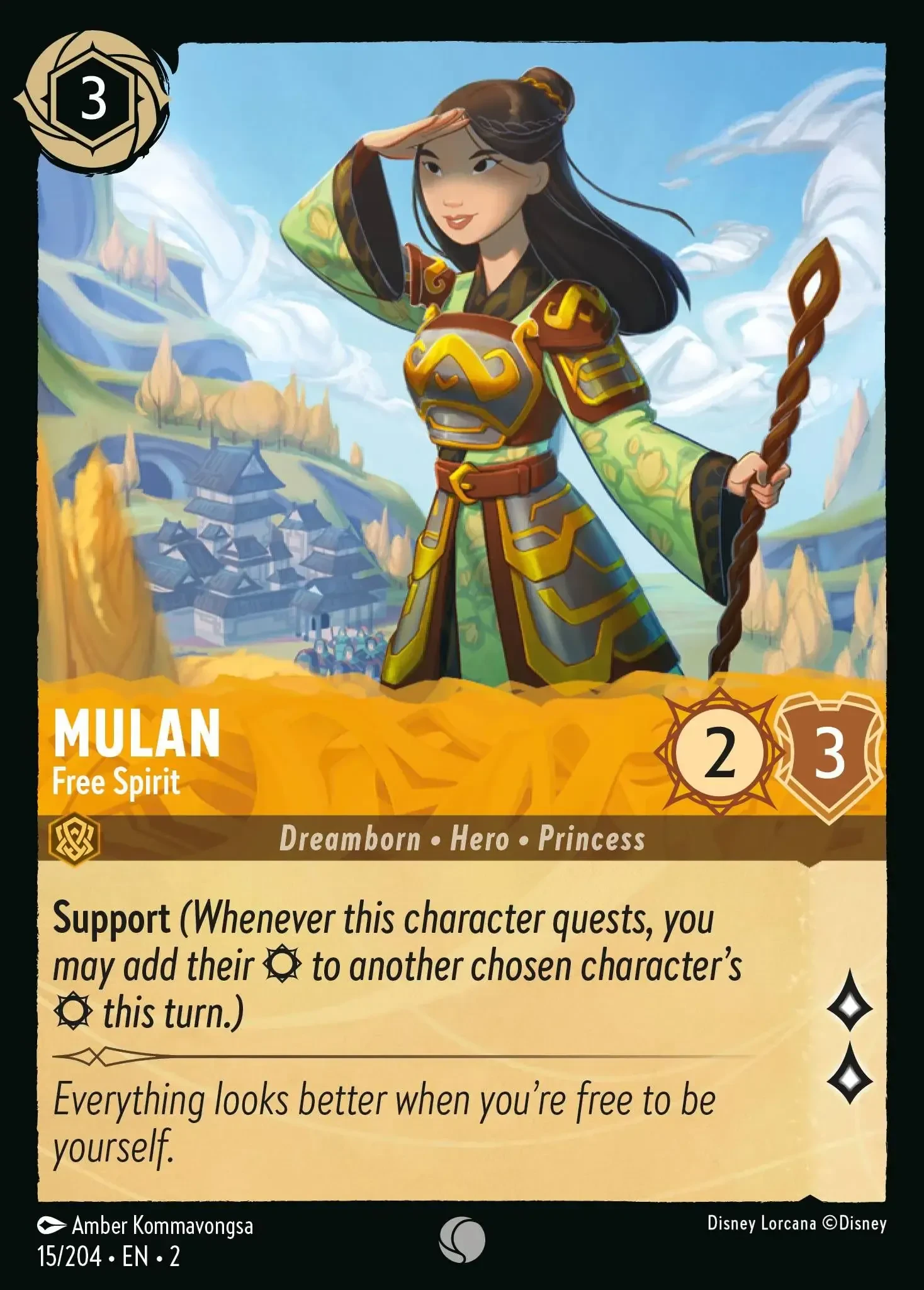 2023 Rise of The Floodborn Mulan - Free Spirit #15 Common card image