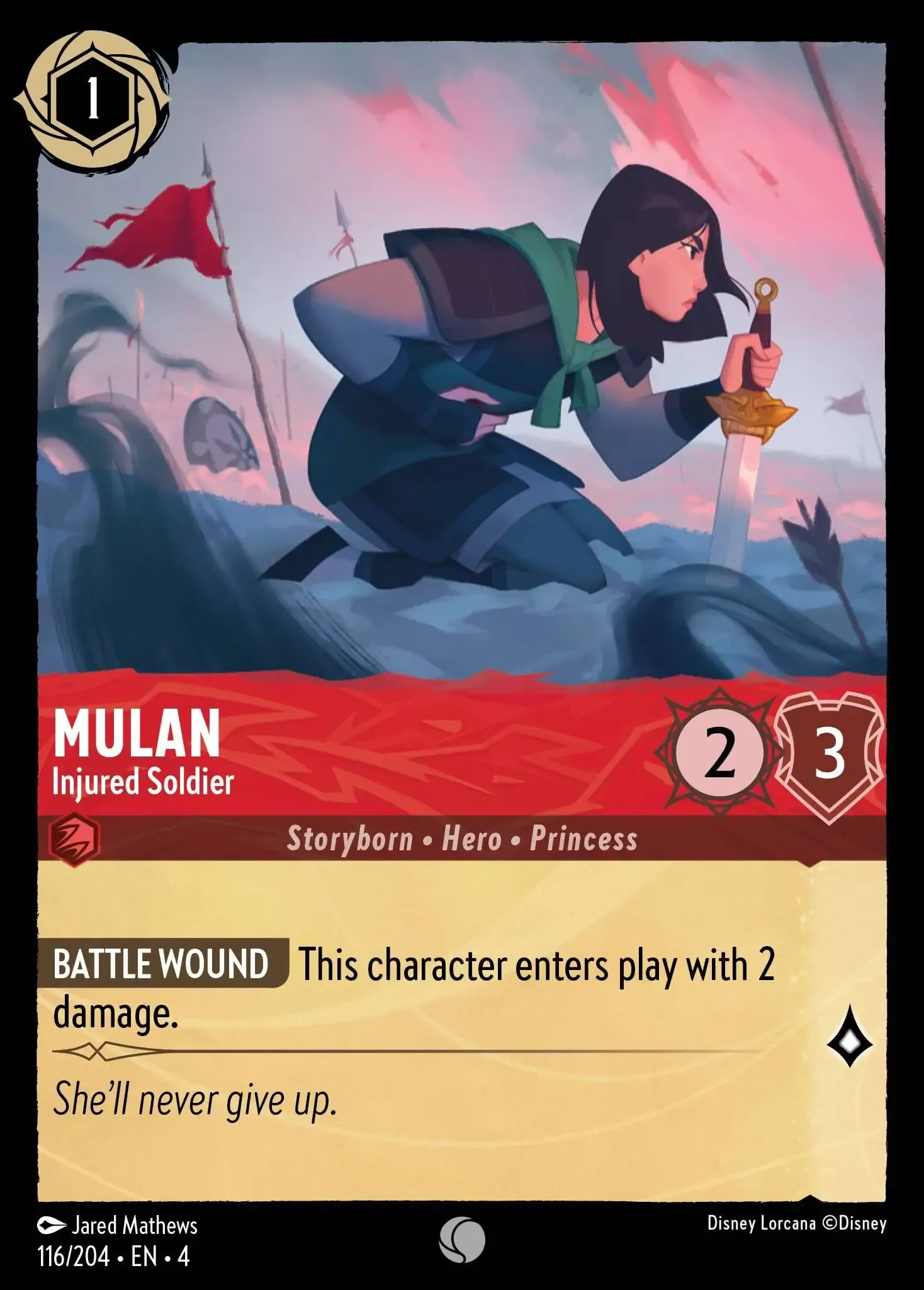 2024 Ursula's Return Mulan - Injured Soldier #116 Common card image