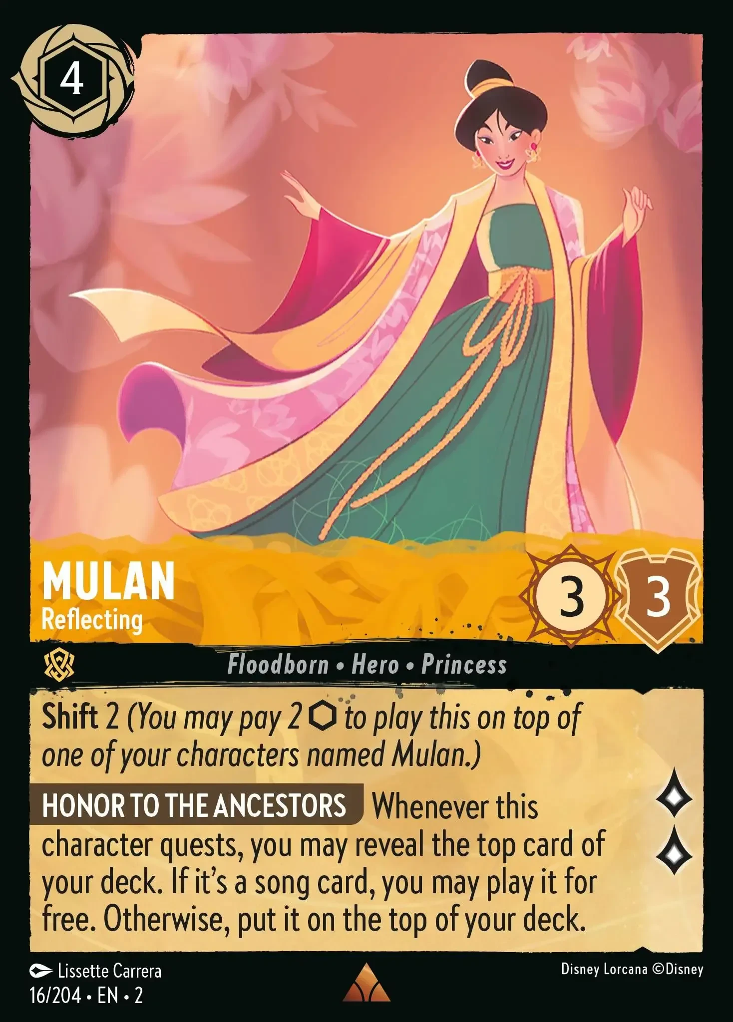 2023 Rise of The Floodborn Mulan - Reflecting #16 Rare card image