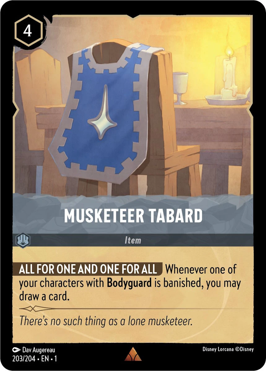 2023 The First Chapter Musketeer Tabard #203 Rare card image
