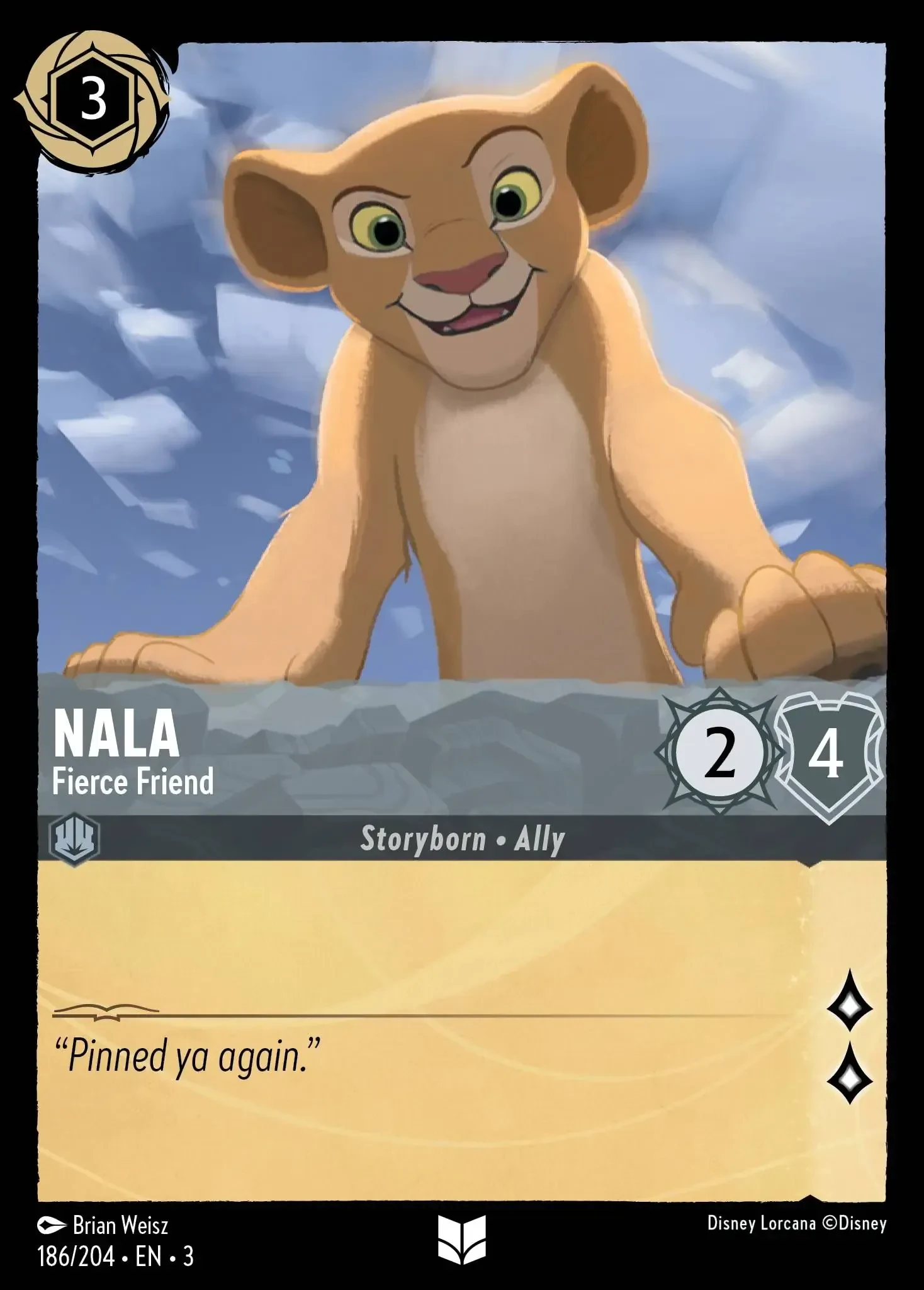 2024 Into the Inklands Nala - Fierce Friend #186 Uncommon card image