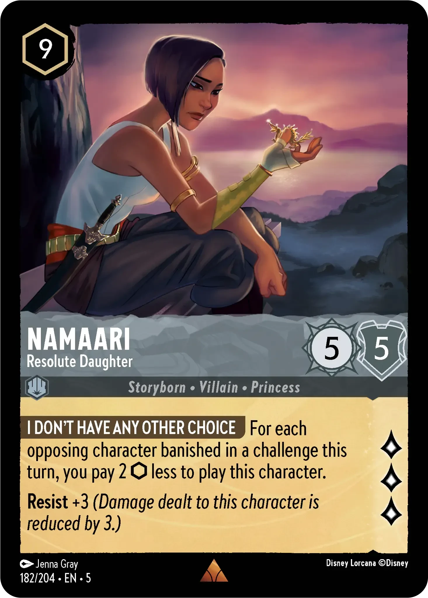 2024 Shimmering Skies Namaari - Resolute Daughter #182 Rare card image