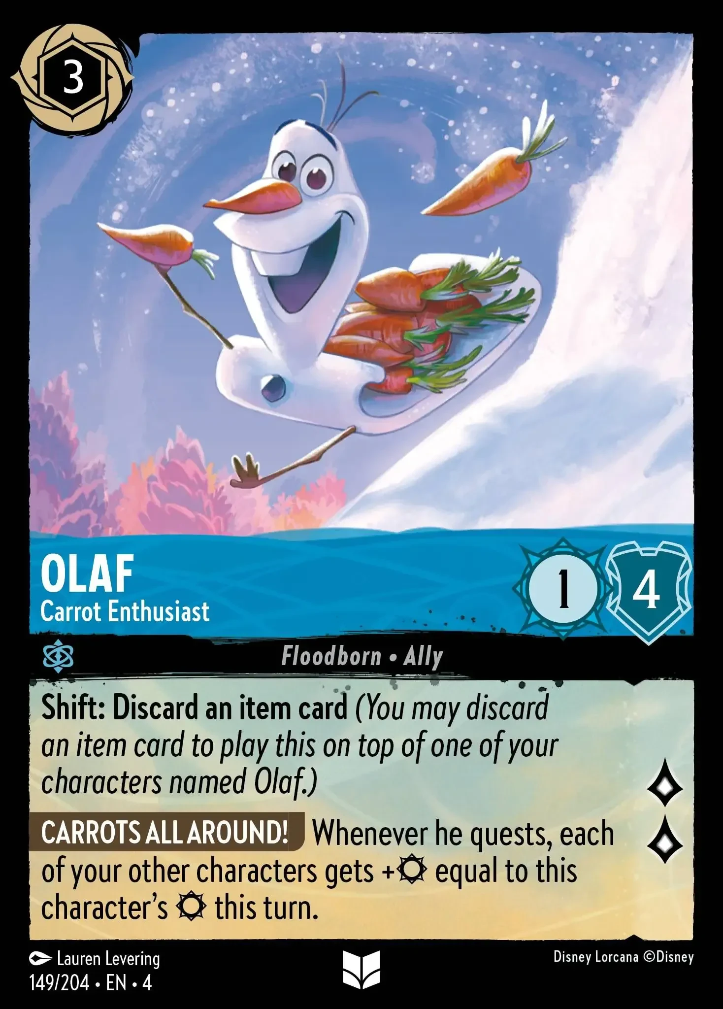 2024 Ursula's Return Olaf - Carrot Enthusiast #149 Uncommon card image