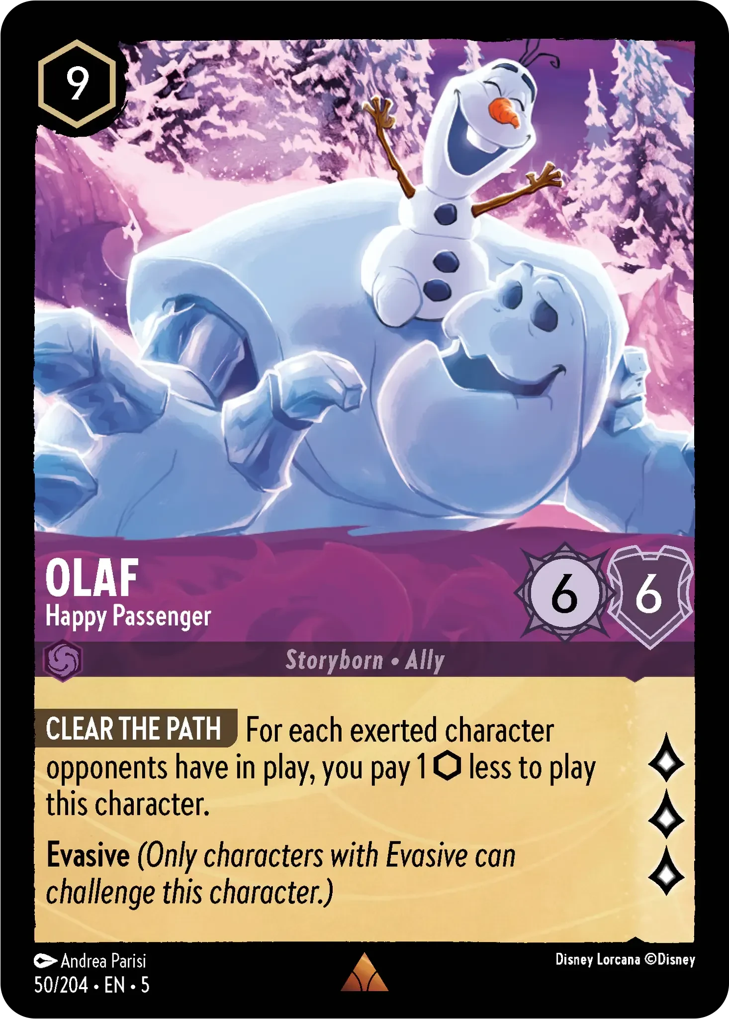 2024 Shimmering Skies Olaf - Happy Passenger Rare #50 Rare card image
