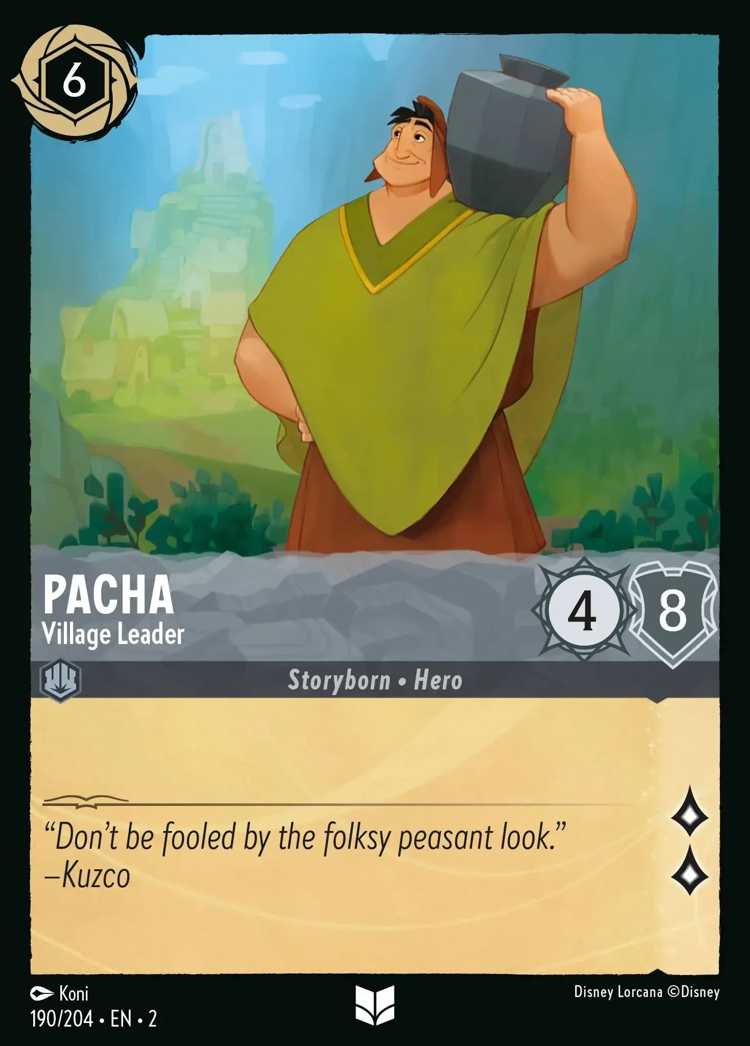 2023 Rise of The Floodborn Pacha - Village Leader #190 Uncommon card image