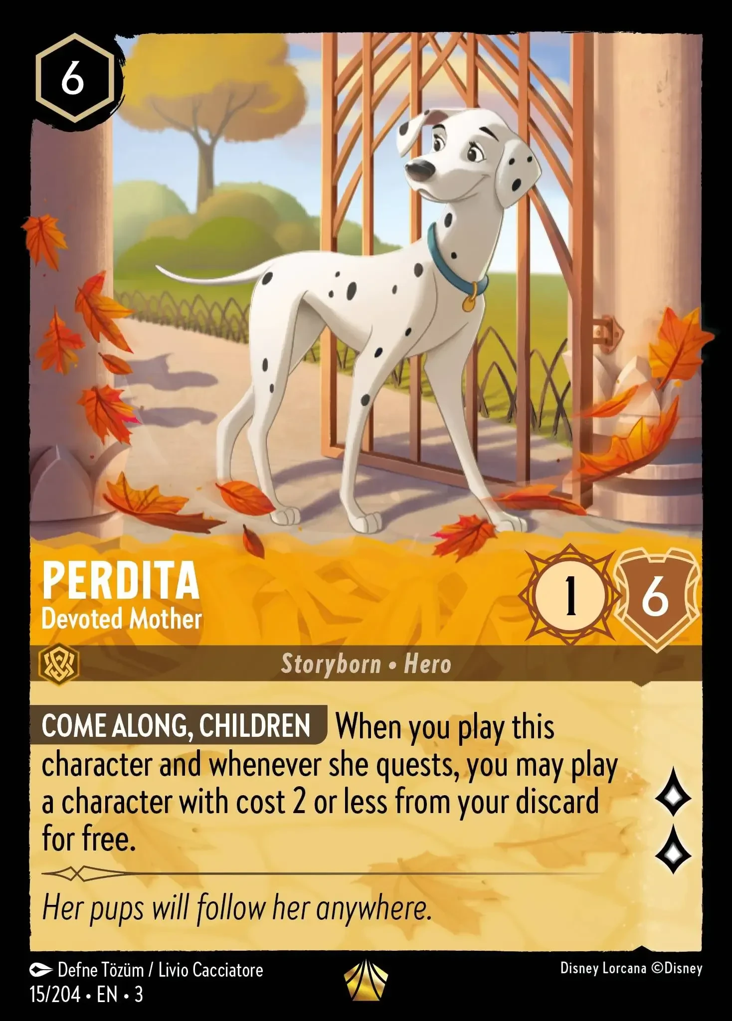 2024 Into the Inklands Perdita - Devoted Mother #15 Legendary card image