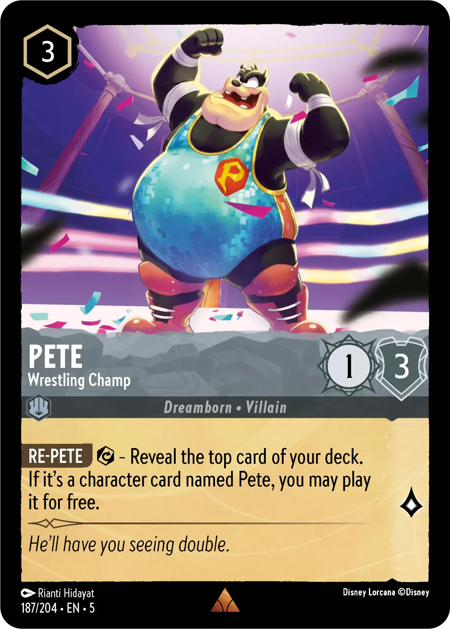 2024 Shimmering Skies Pete - Wrestling Champ #187 Rare card image