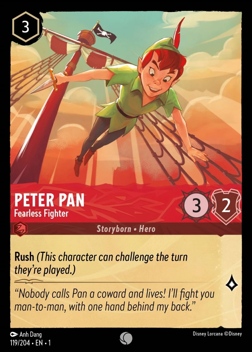 2023 The First Chapter Peter Pan - Fearless Fighter #119 Common card image