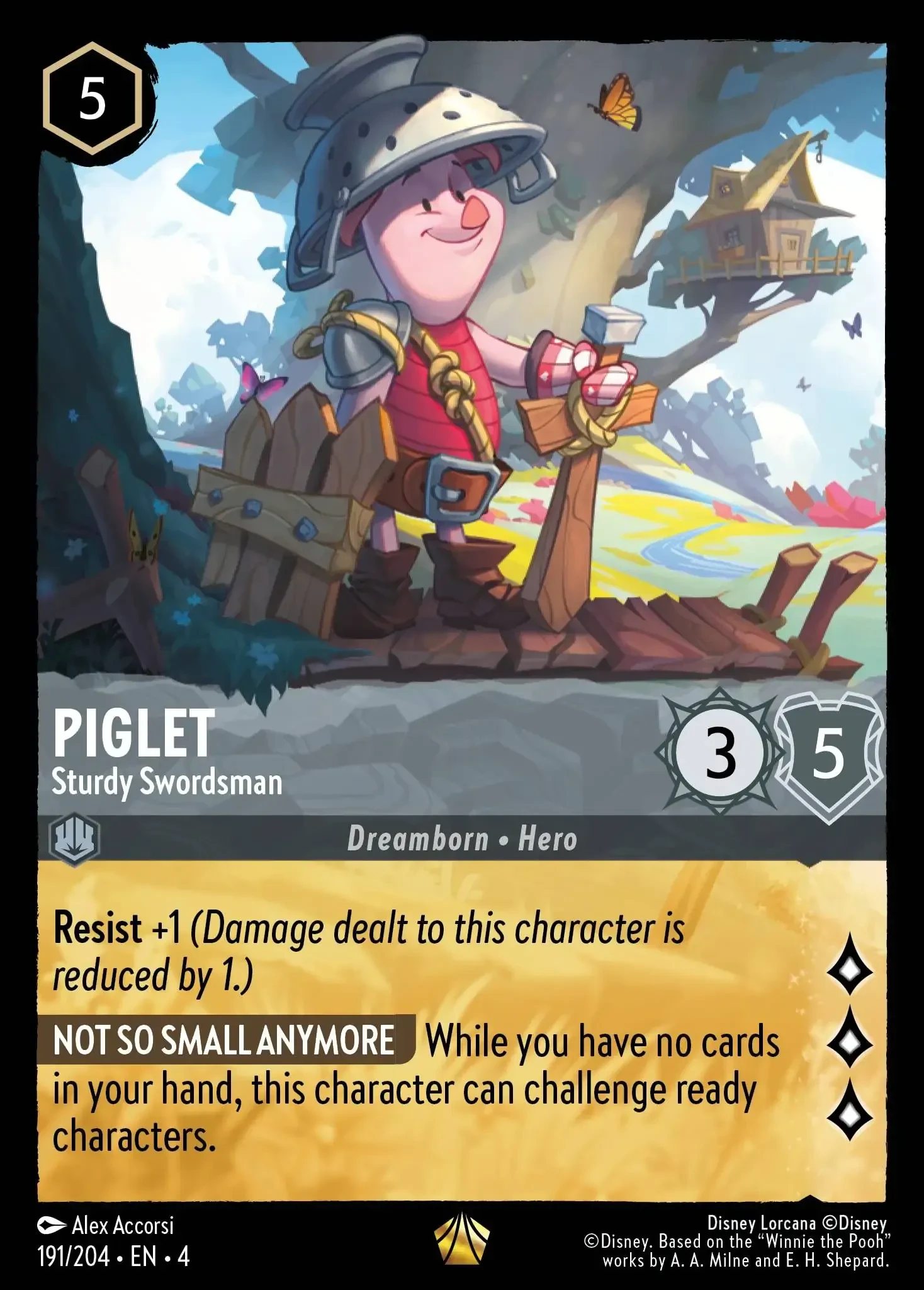 2024 Ursula's Return Piglet - Sturdy Swordsman Legendary #191 Legendary card image
