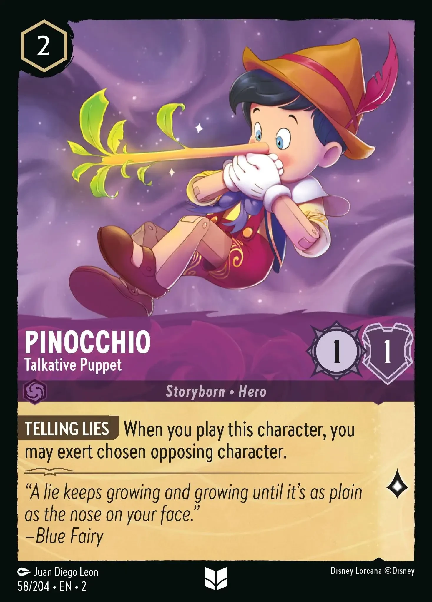 2023 Rise of The Floodborn Pinocchio - Talkative Puppet #58 Uncommon card image