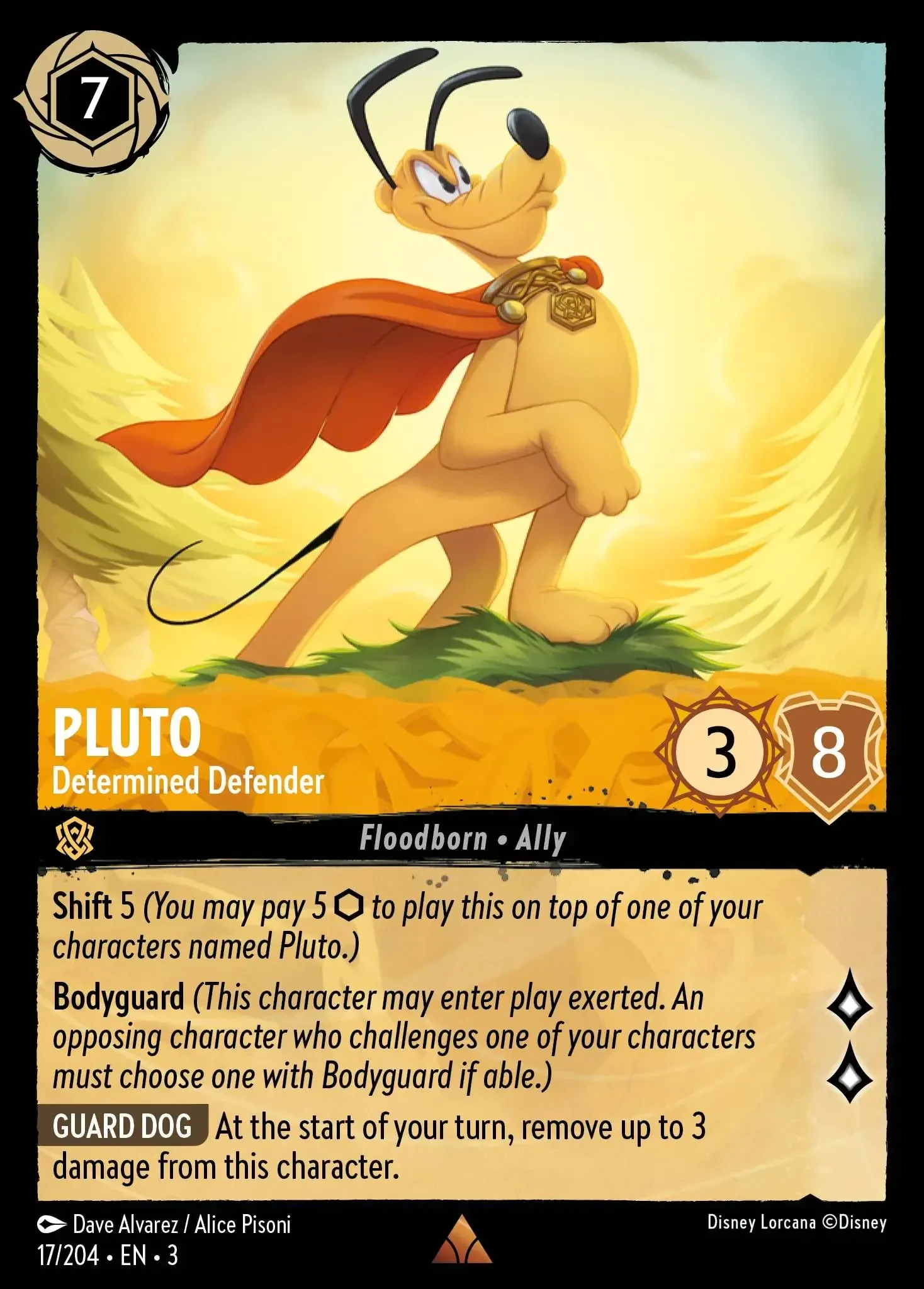 2024 Into the Inklands Pluto - Determined Defender #17 Rare card image