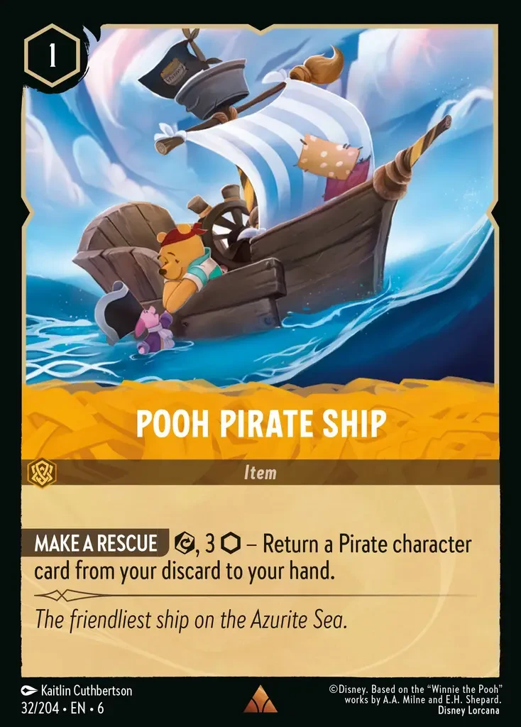 2024 Azurite Sea Pooh Pirate Ship #32 Rare card image