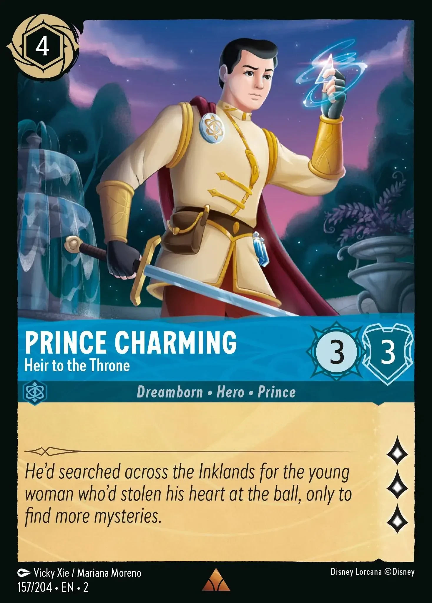 2023 Rise of The Floodborn Prince Charming - Heir To The Throne #157 Rare card image