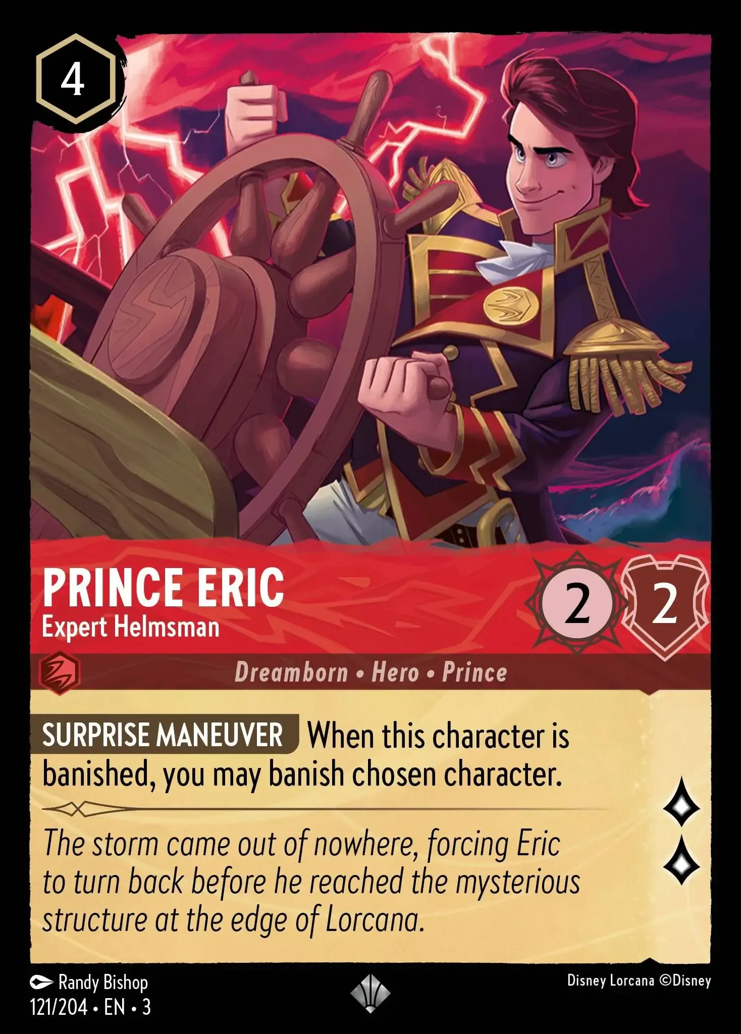 2024 Into the Inklands Prince Eric - Expert Helmsman #121 Super Rare card image