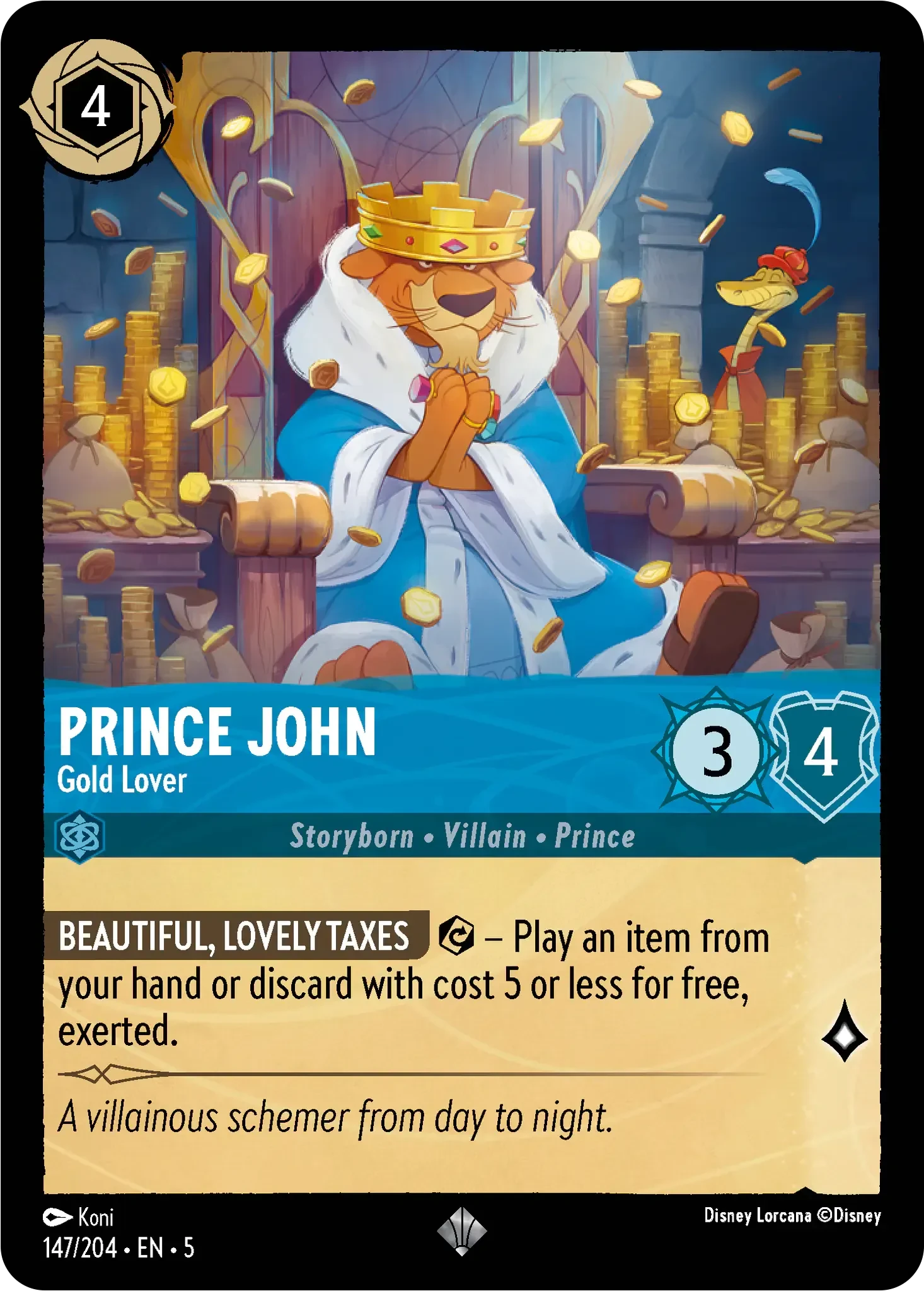 2024 Shimmering Skies Prince John - Gold Lover #147 Super Rare card image