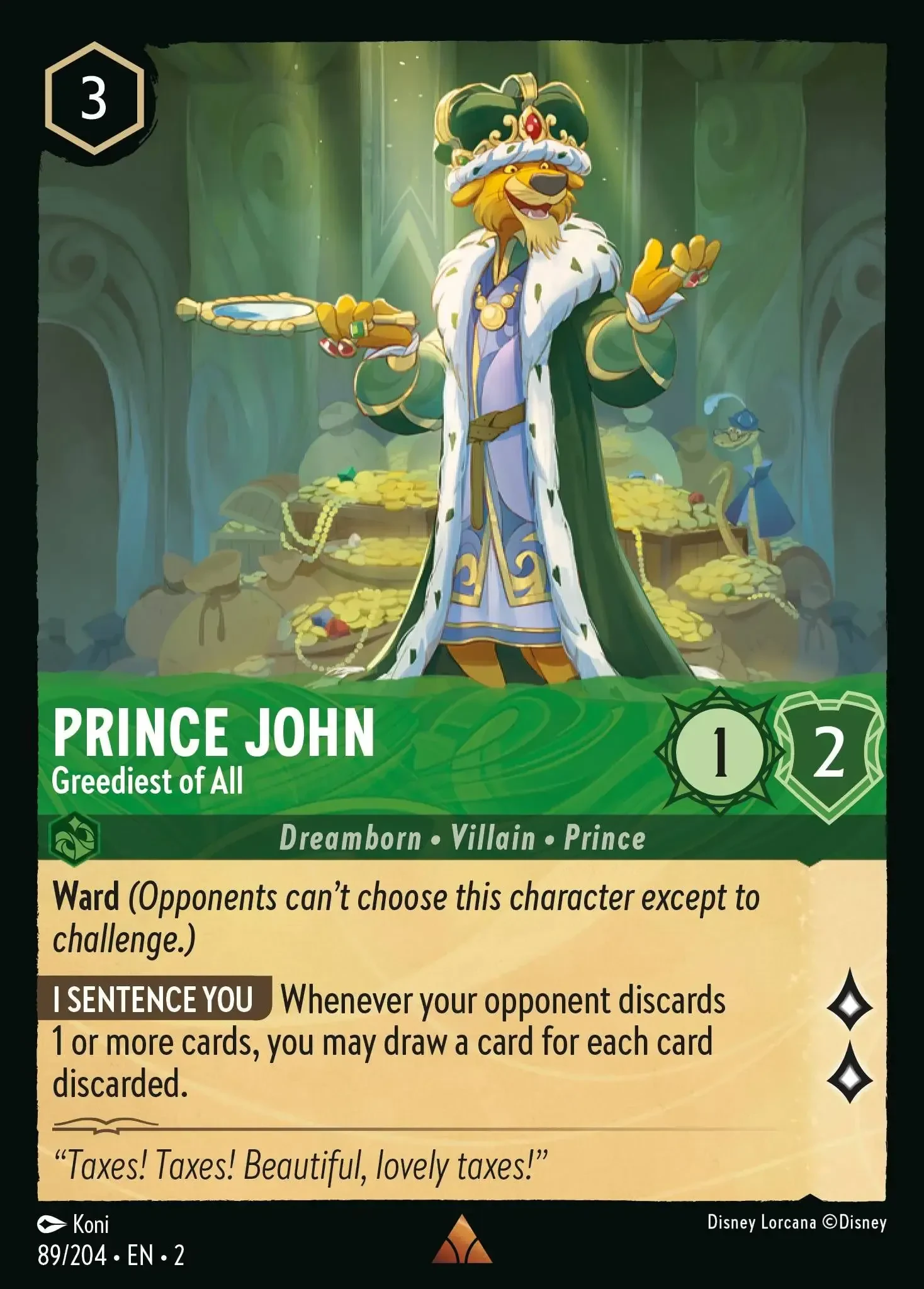 2023 Rise of The Floodborn Prince John - Greediest of All #89 Rare card image