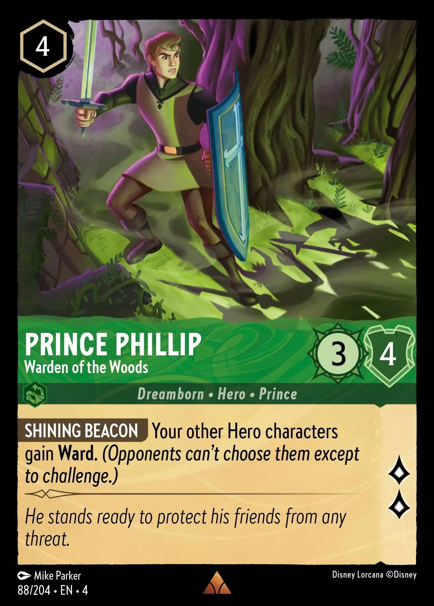 2024 Ursula's Return Prince Phillip - Warden of the Woods Rare #88 Rare card image