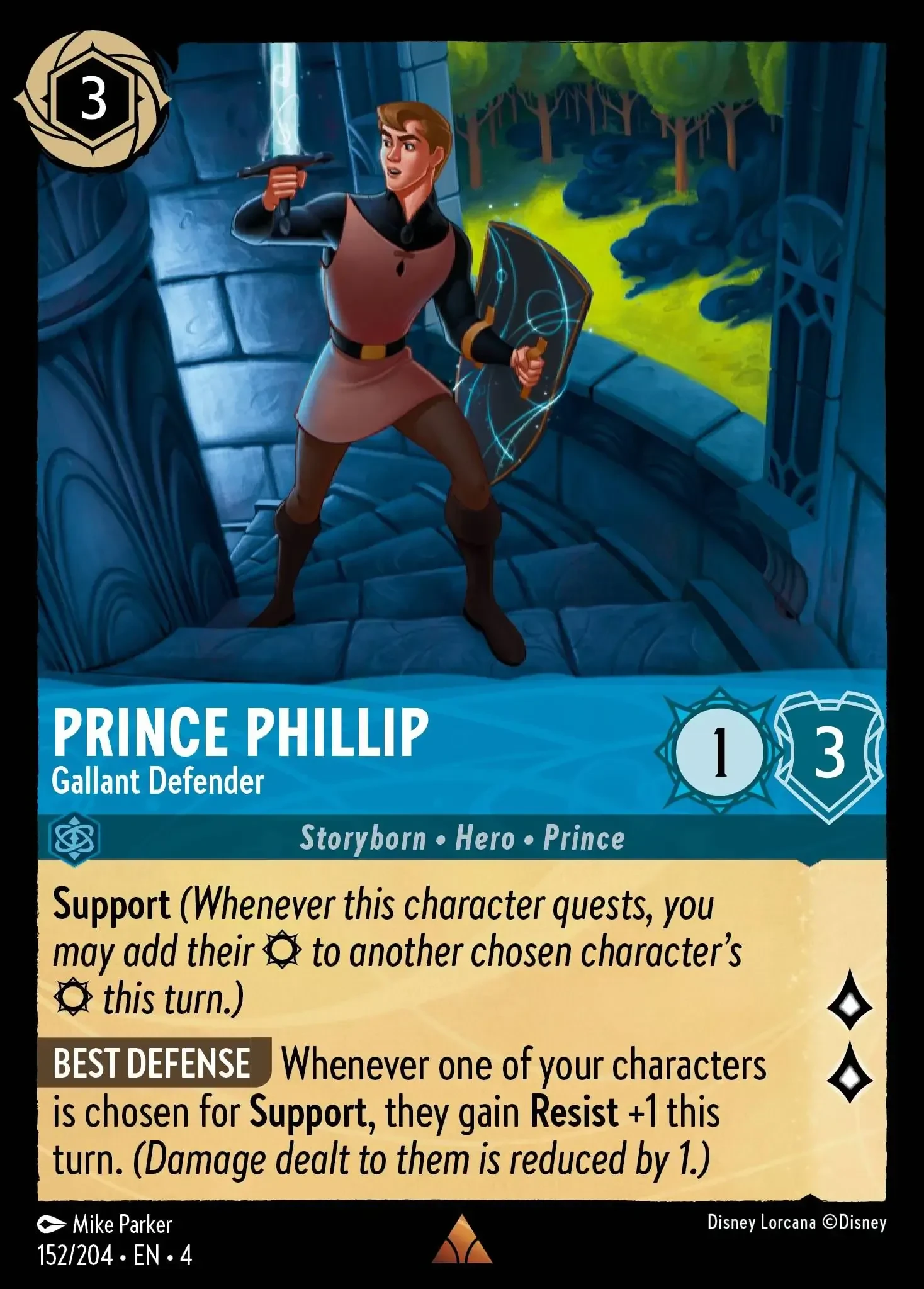 2024 Ursula's Return Prince Phillip - Gallant Defender Rare #152 Rare card image