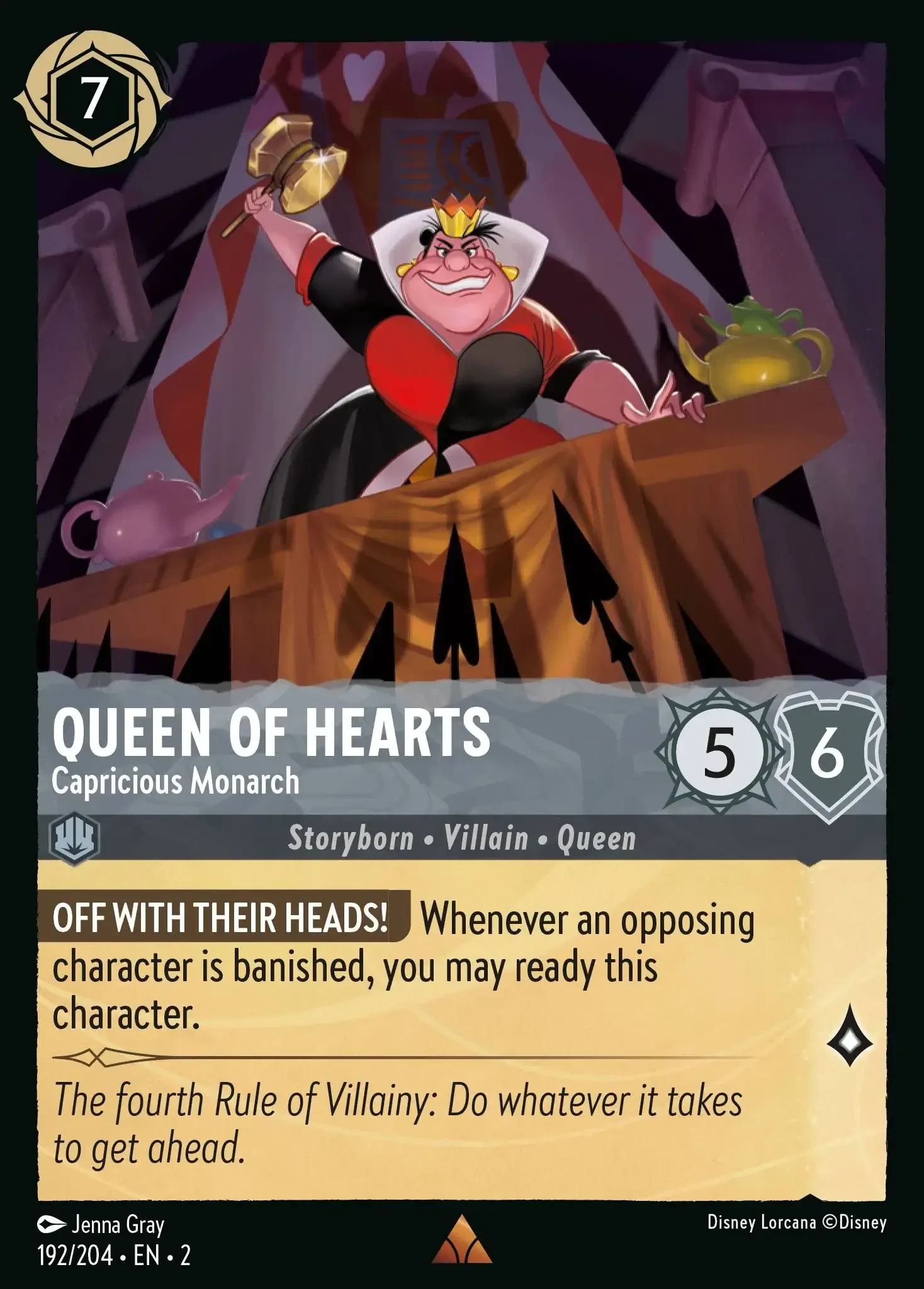 2023 Rise of The Floodborn Queen Of Hearts - Capricious Monarch #192 Rare card image