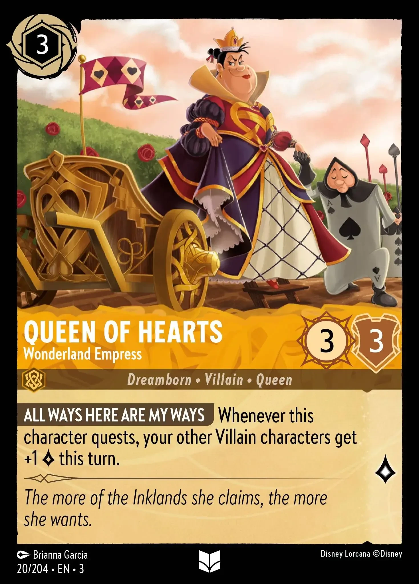 2024 Into the Inklands Queen of Hearts - Wonderland Empress #20 Uncommon card image