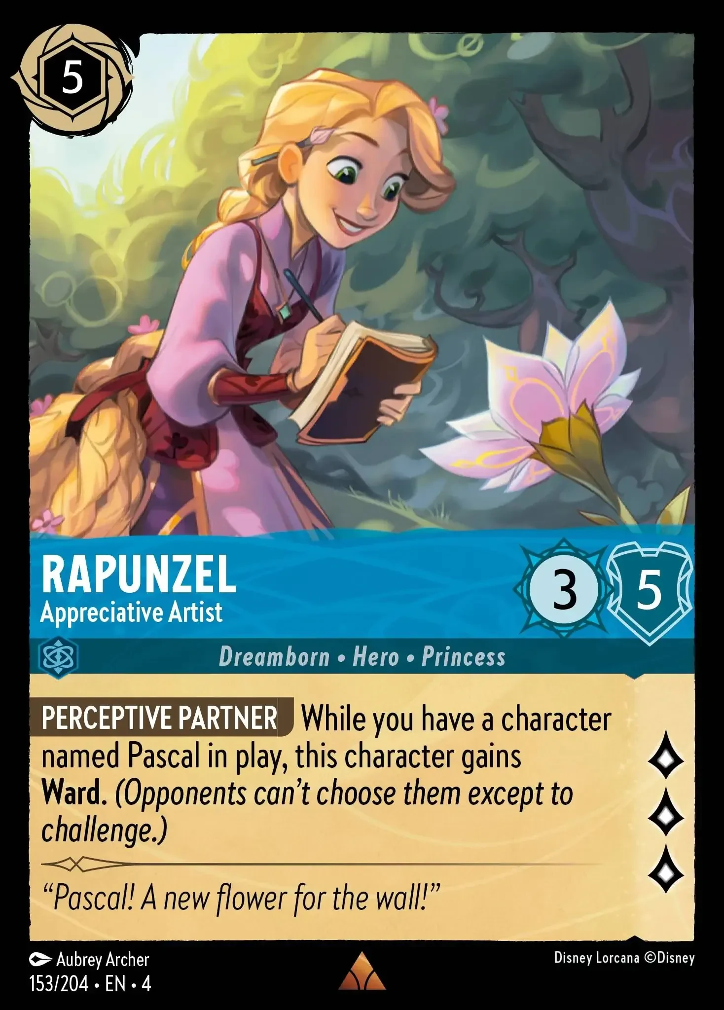 2024 Ursula's Return Rapunzel - Appreciative Artist Rare #153 Rare card image