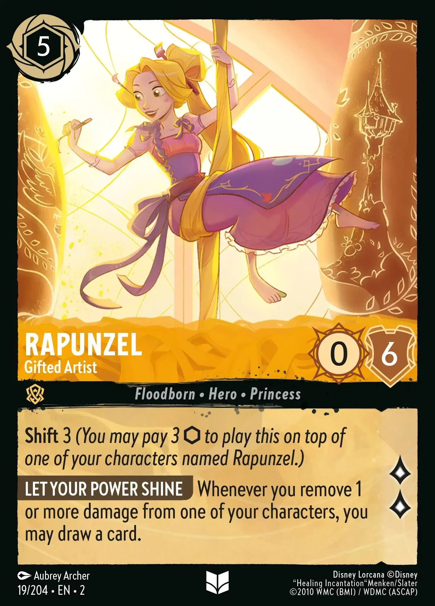 2023 Rise of The Floodborn Rapunzel - Gifted Artist #19 Uncommon card image