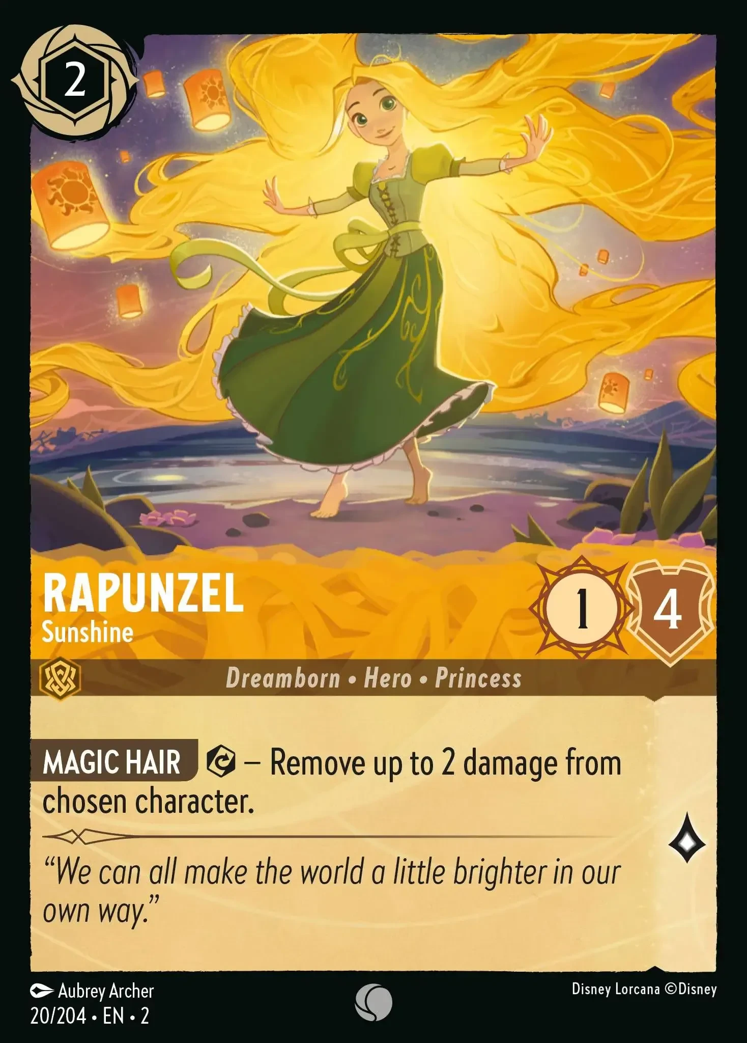 2023 Rise of The Floodborn Rapunzel - Sunshine #20 Common card image